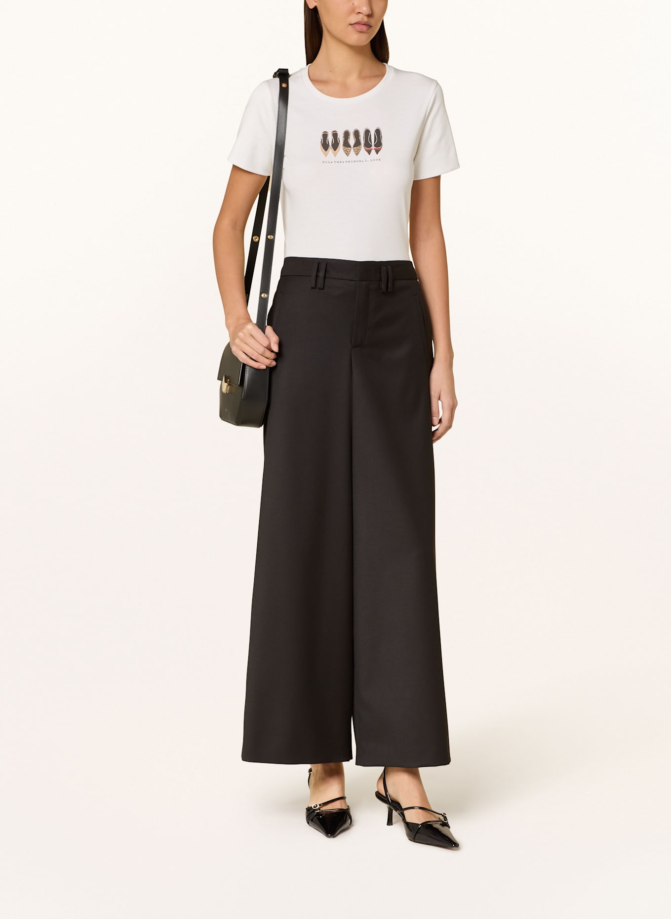 lilienfels T-shirt with decorative gems: WHITE