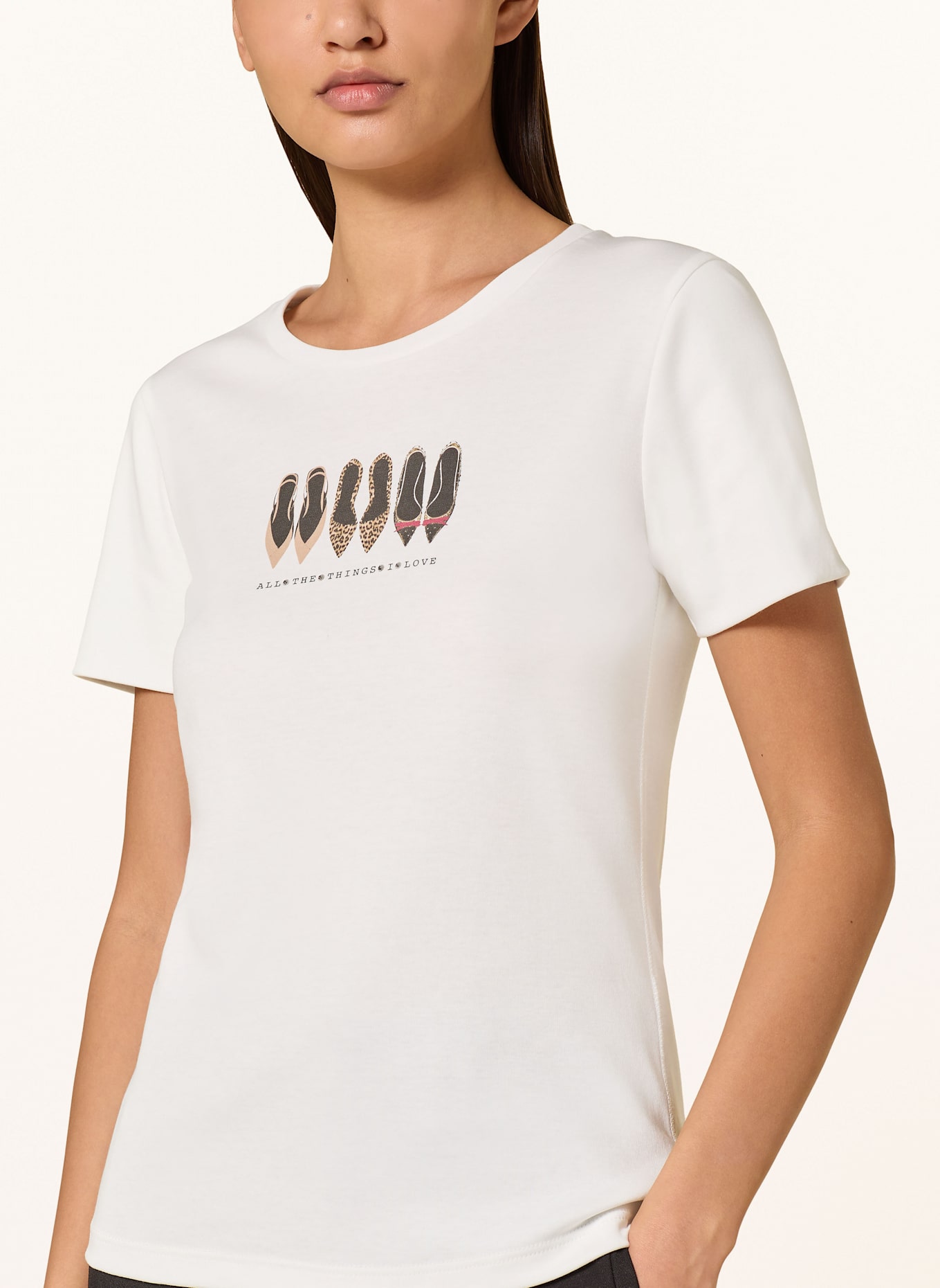 lilienfels T-shirt with decorative gems: WHITE