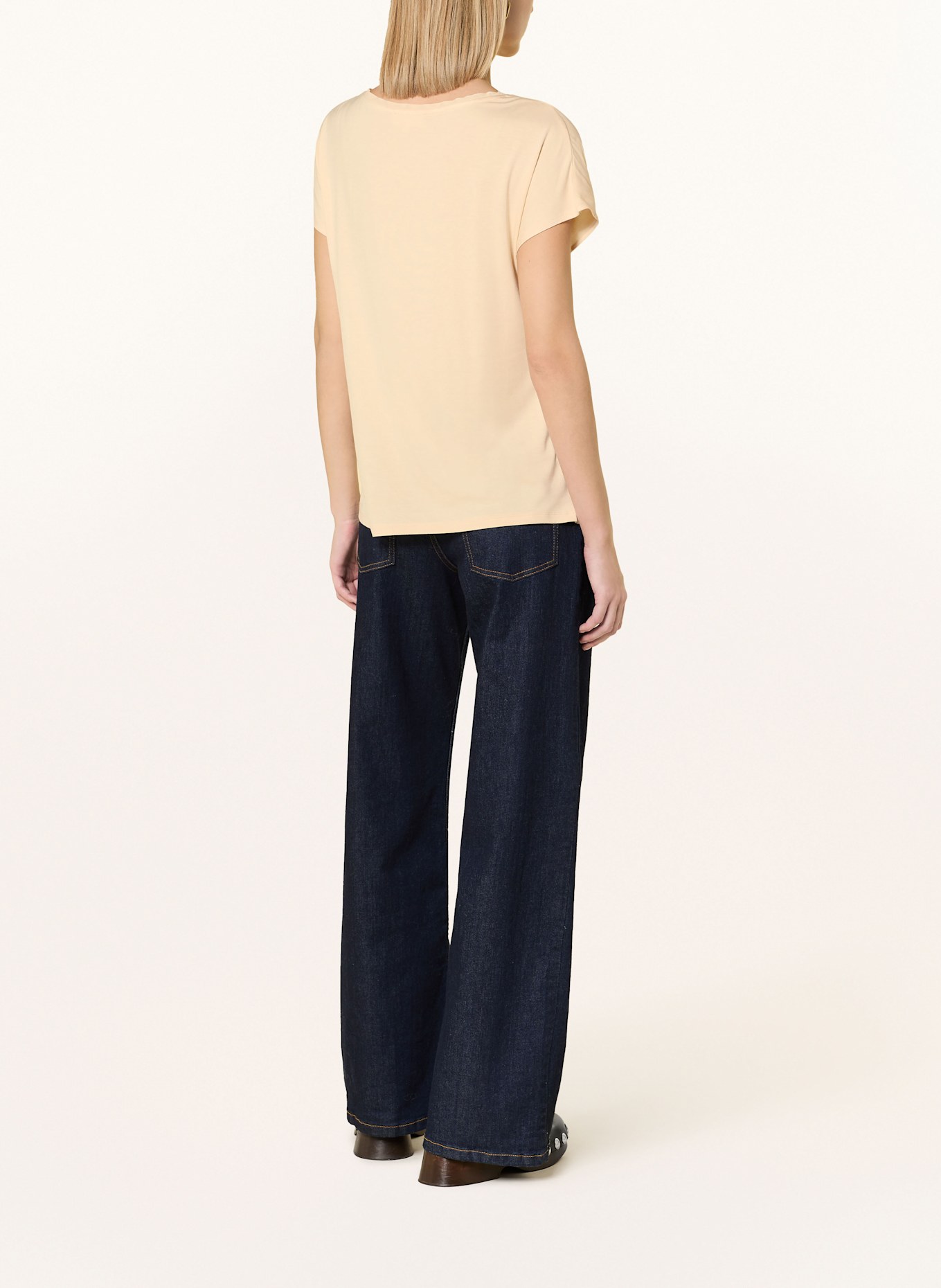 darling harbour Blusenshirt im Materialmix: BEIGE BEIGE