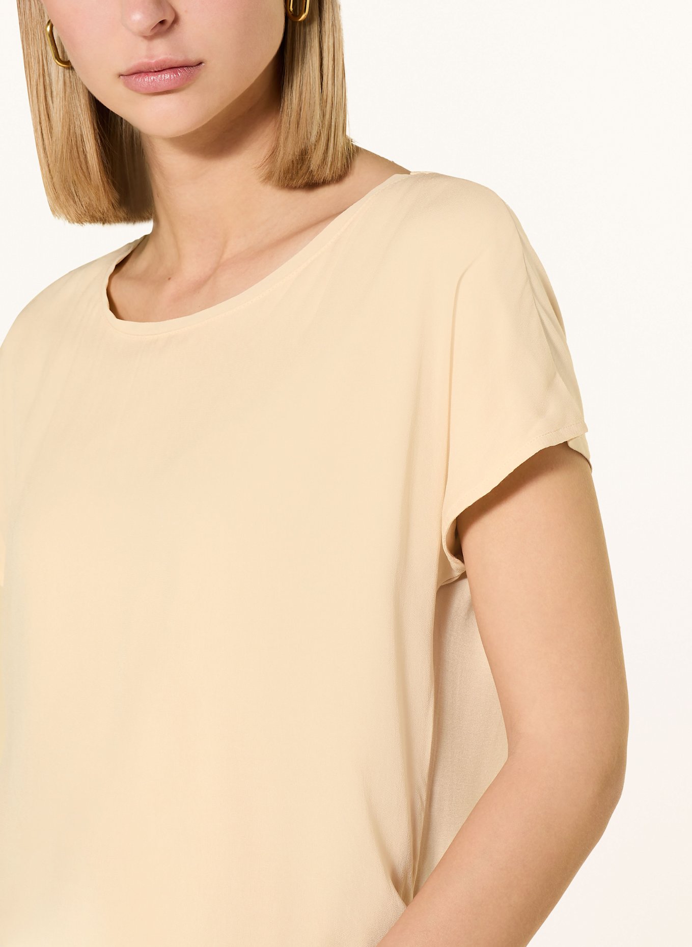 darling harbour Blusenshirt im Materialmix: BEIGE BEIGE