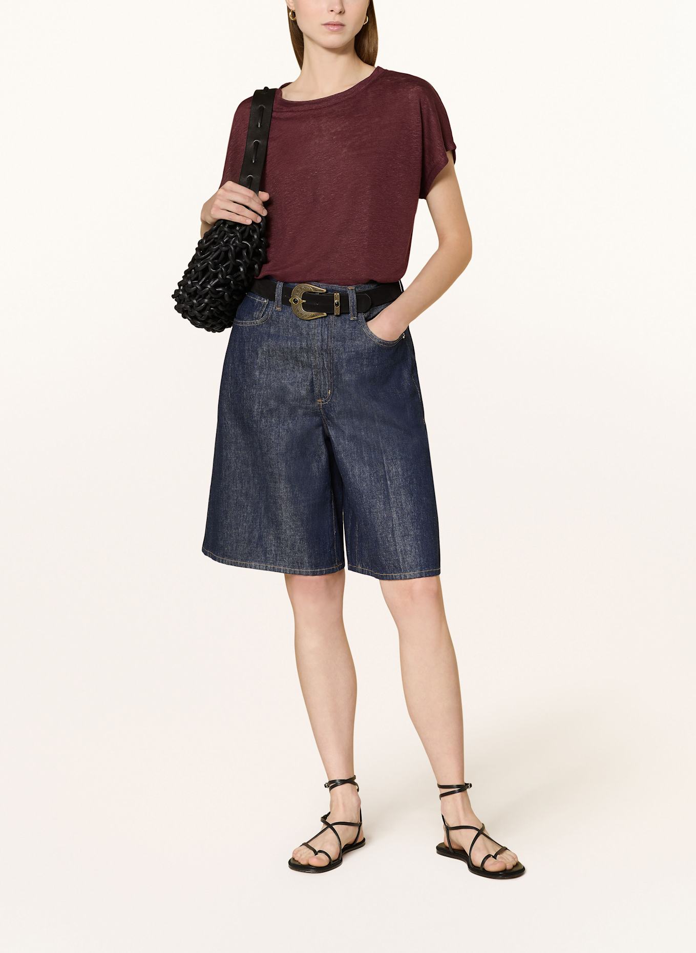 darling harbour T-Shirt aus Leinen: BORDEAUX