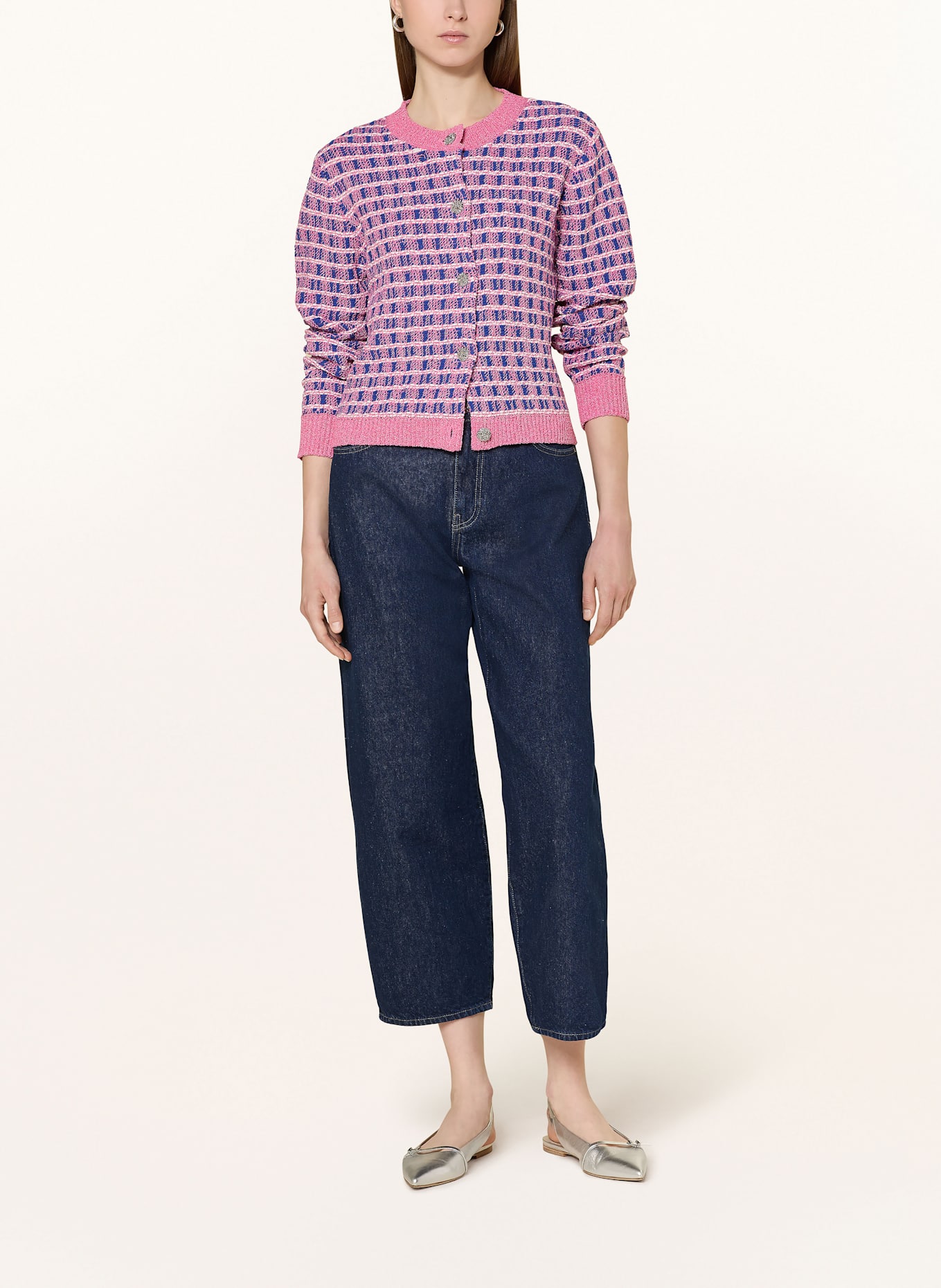 darling harbour Strickjacke mit Glitzergarn: PINK