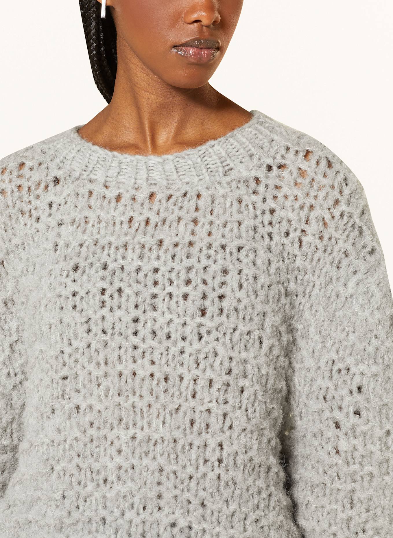 MAIAMI Alpaca sweater with 3/4 sleeves: GRAY
