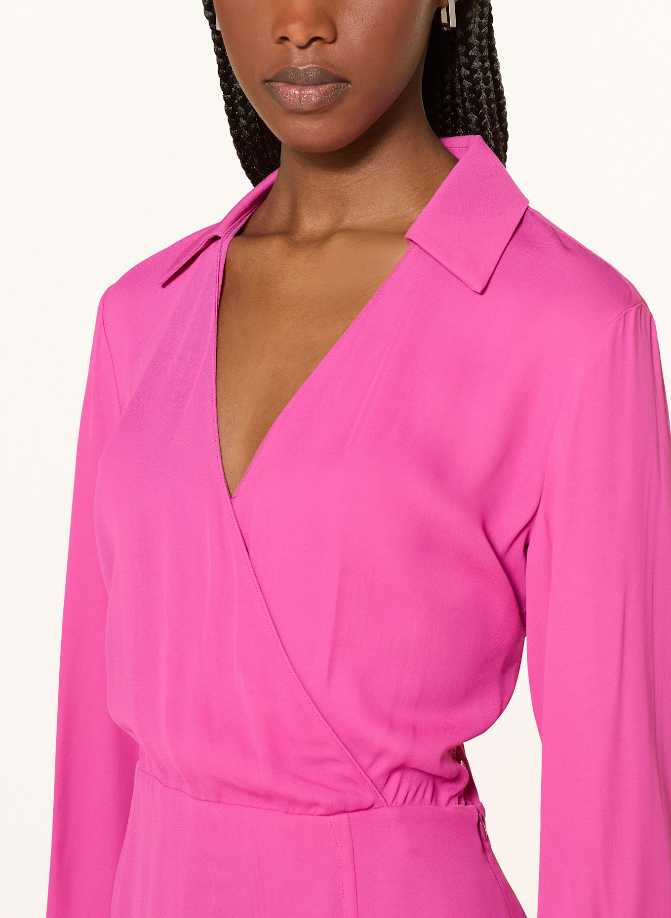 PATRIZIA PEPE Dress in wrap look: FUCHSIA