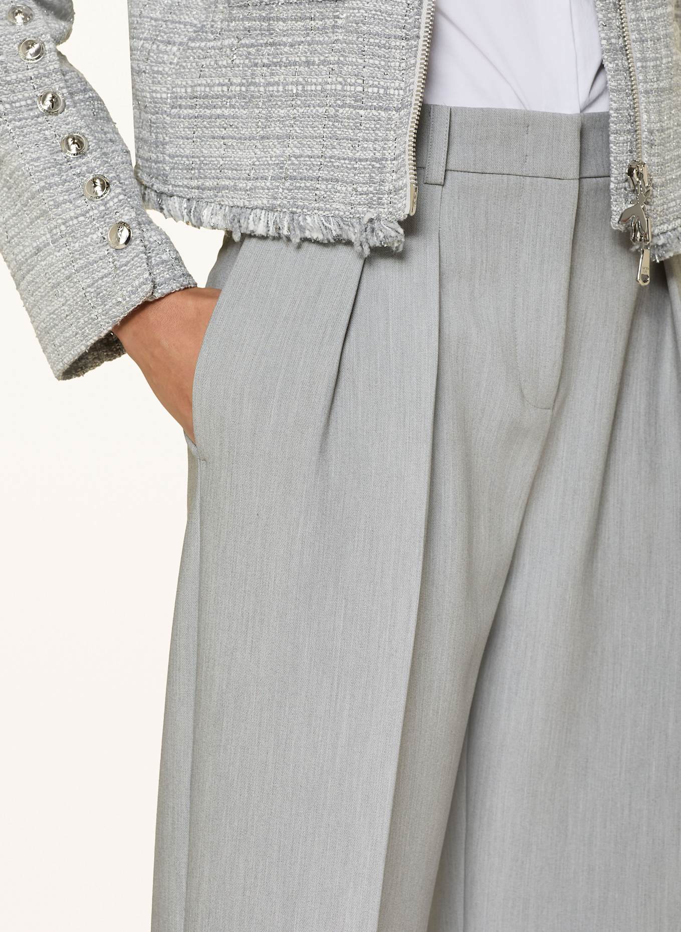 PATRIZIA PEPE Wide leg trousers: LIGHT GRAY