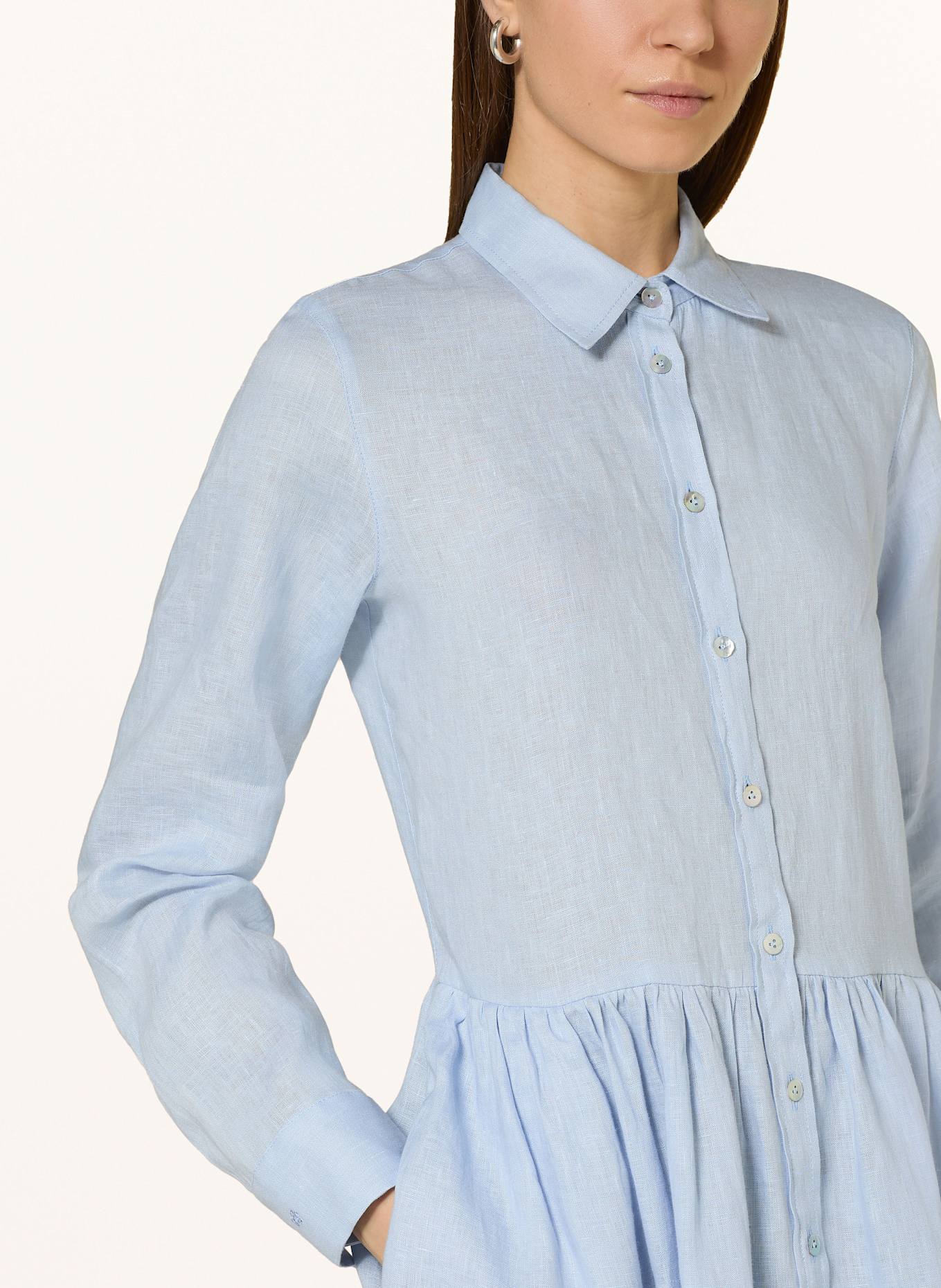 van Laack Shirt dress VL-KAIDI-SVKN in linen: LIGHT BLUE