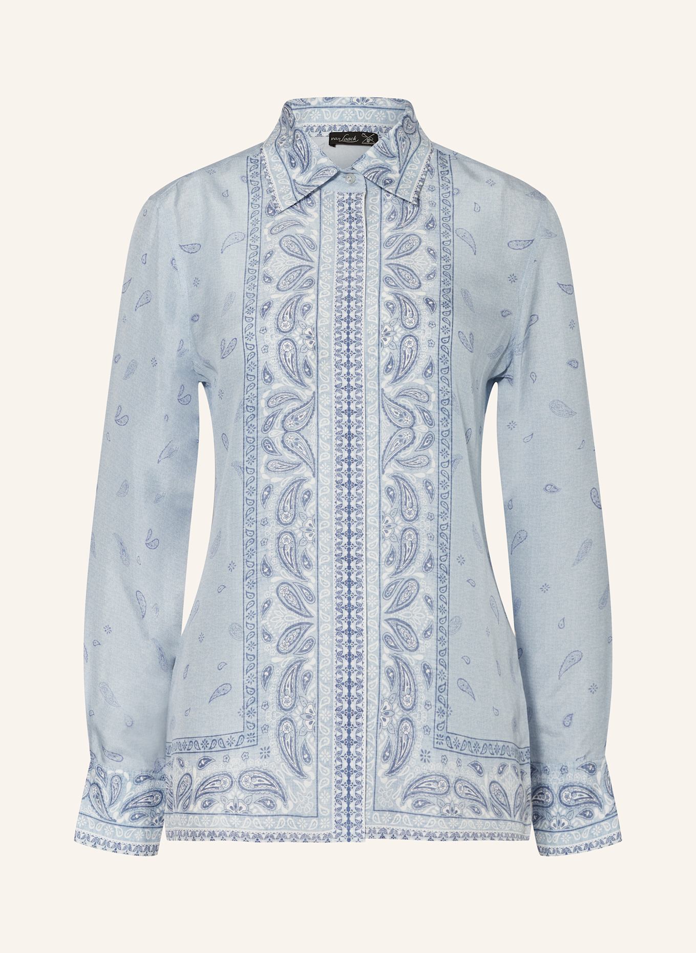van Laack Hemdbluse VL-CELLISA-PX aus Seide: HELLBLAU / BLAU