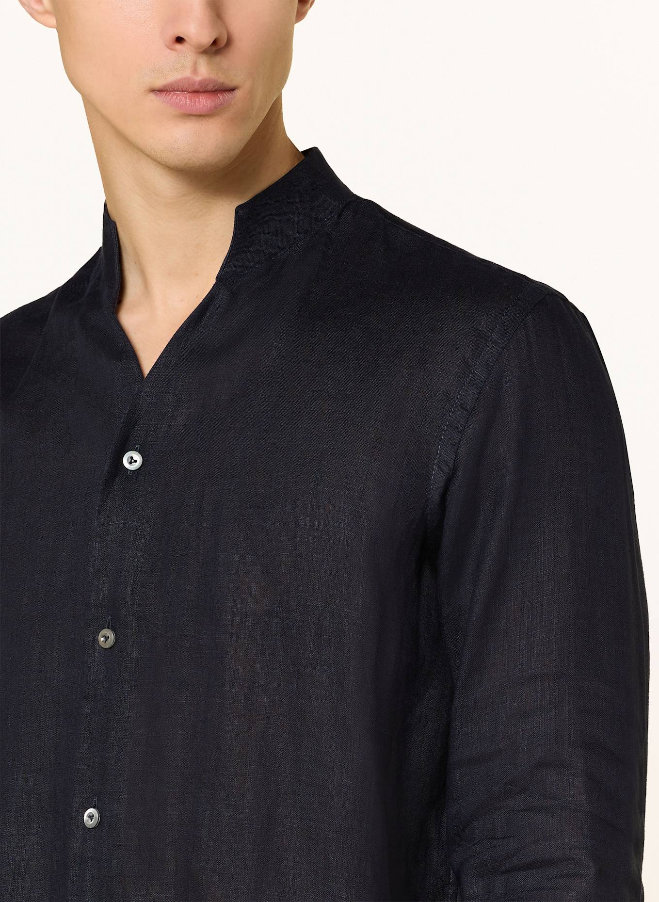 van Laack Linen shirt VL-RUDO-K Slim Fit: DARK BLUE
