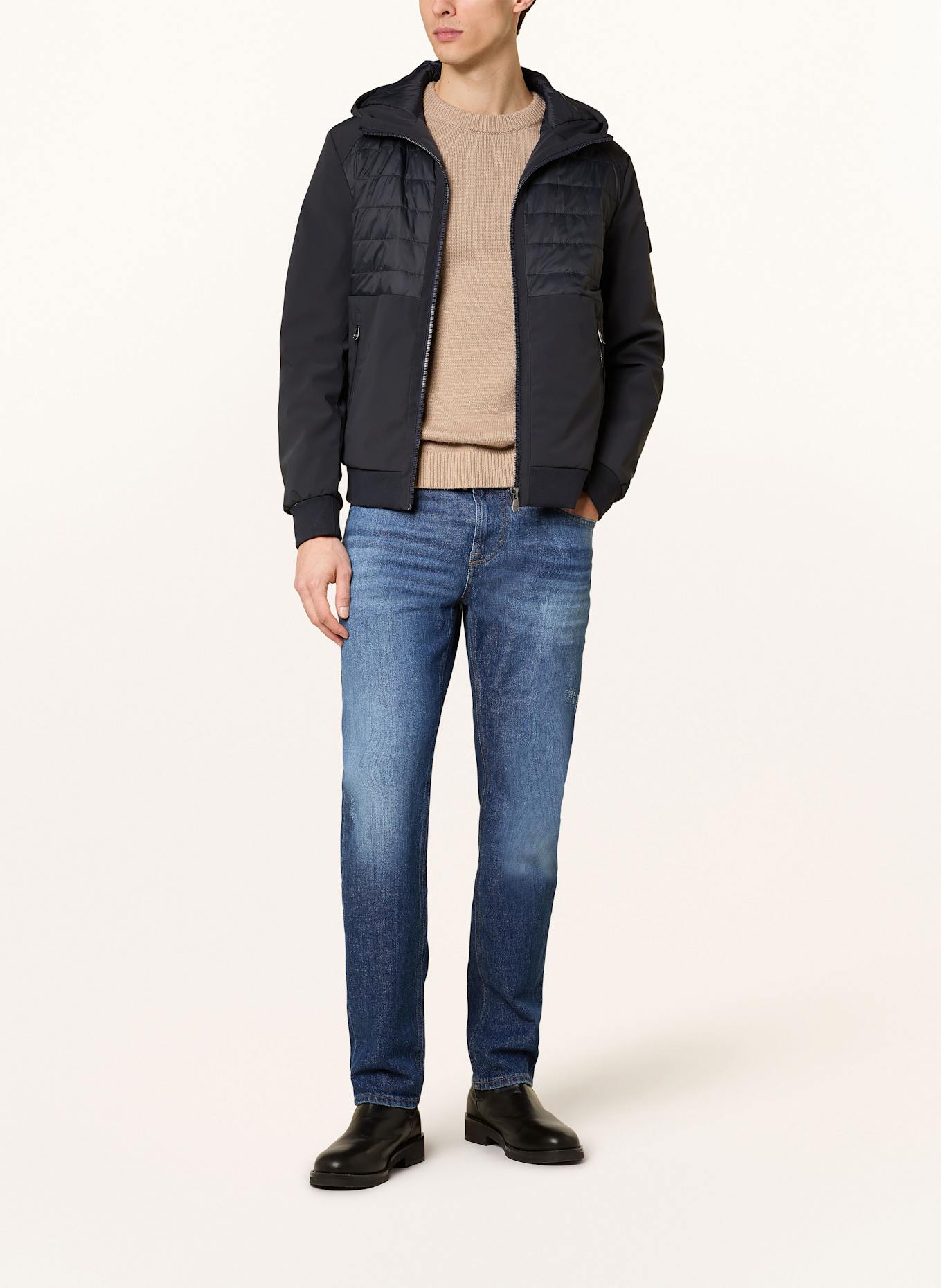 JOOP! JEANS Steppjacke im Materialmix: DUNKELBLAU