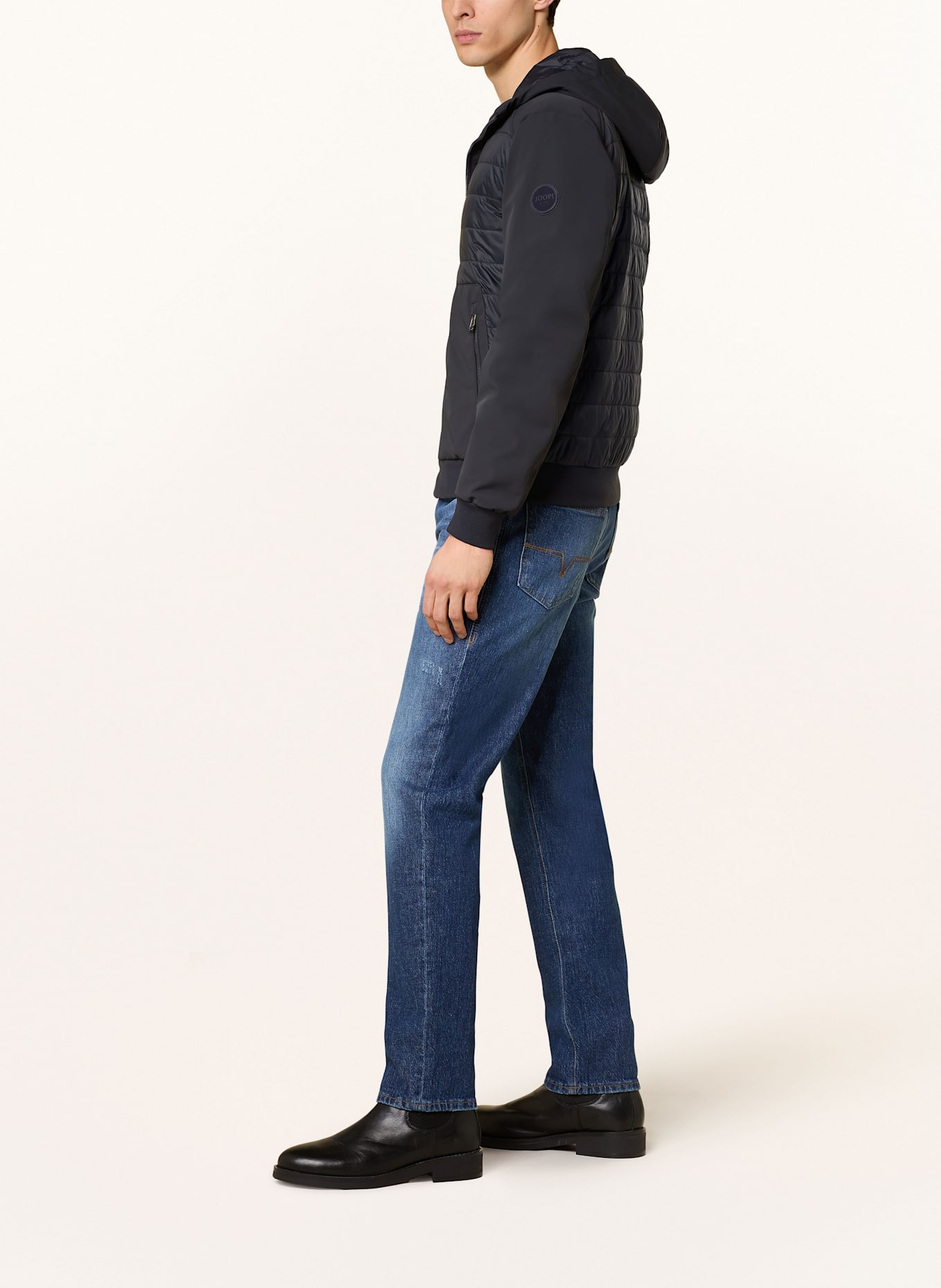 JOOP! JEANS Steppjacke im Materialmix: DUNKELBLAU