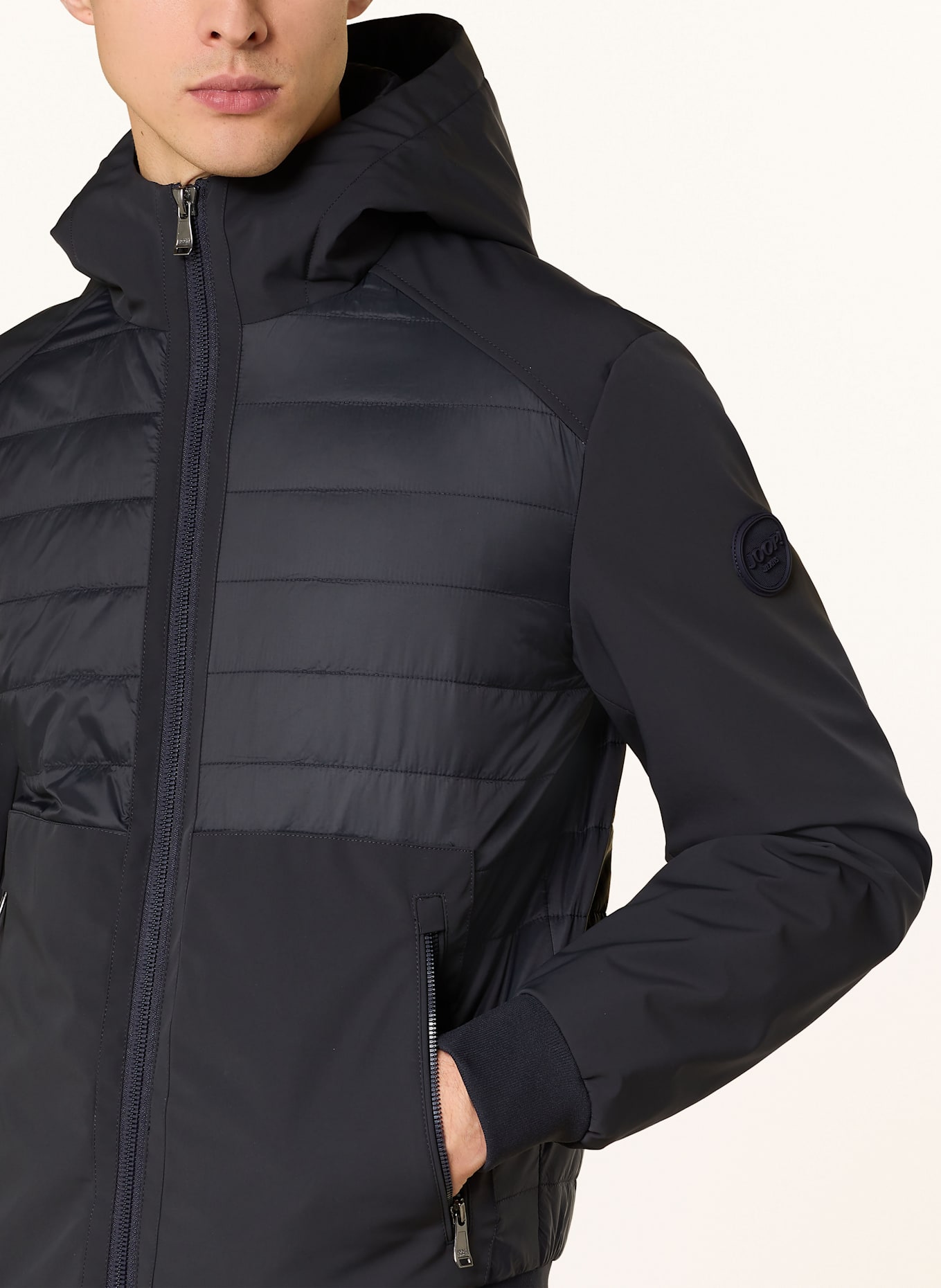 JOOP! JEANS Steppjacke im Materialmix: DUNKELBLAU