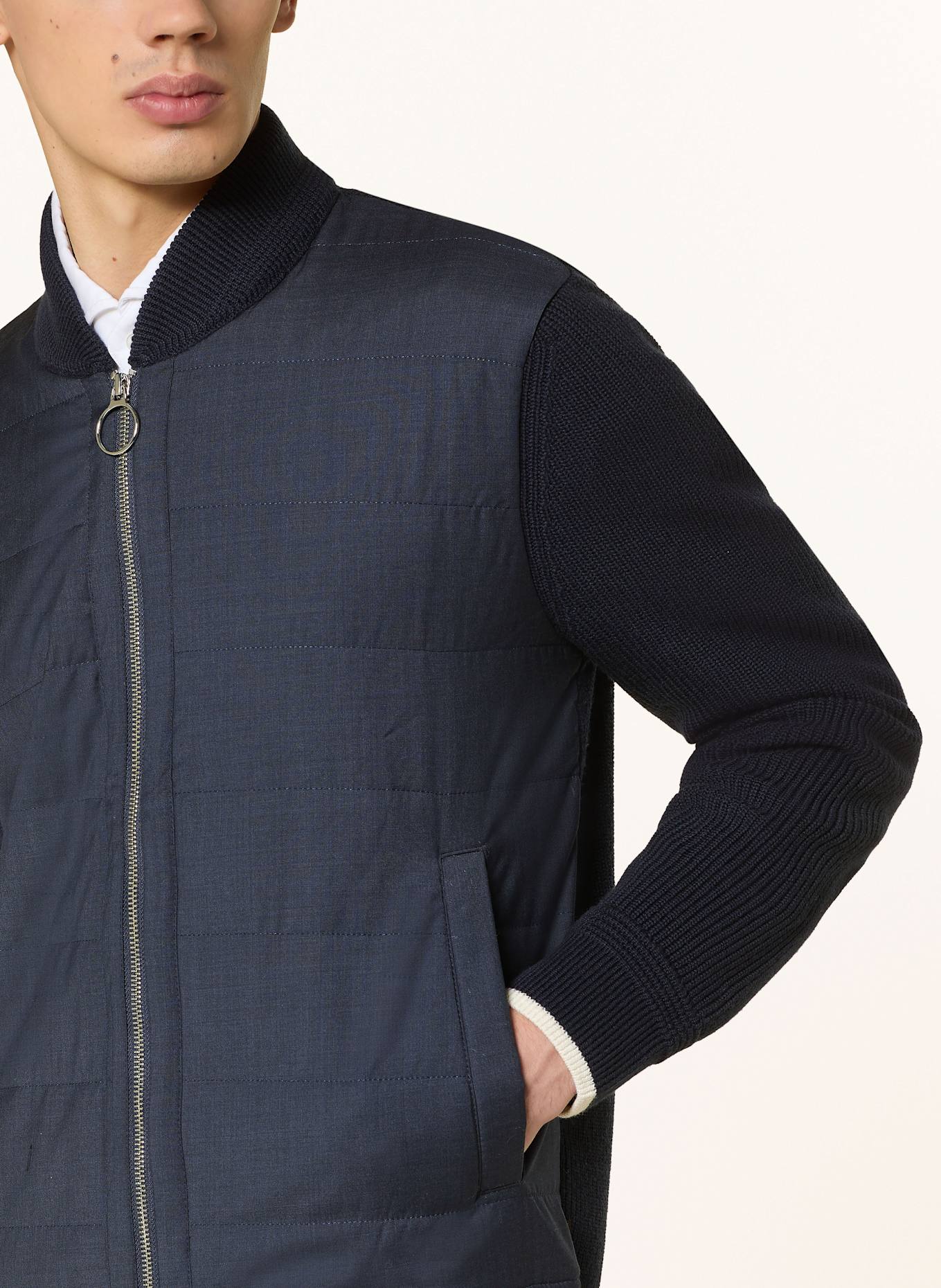 windsor. Bluzon NIBO-J z mieszanki materiałów: GRANATOWY