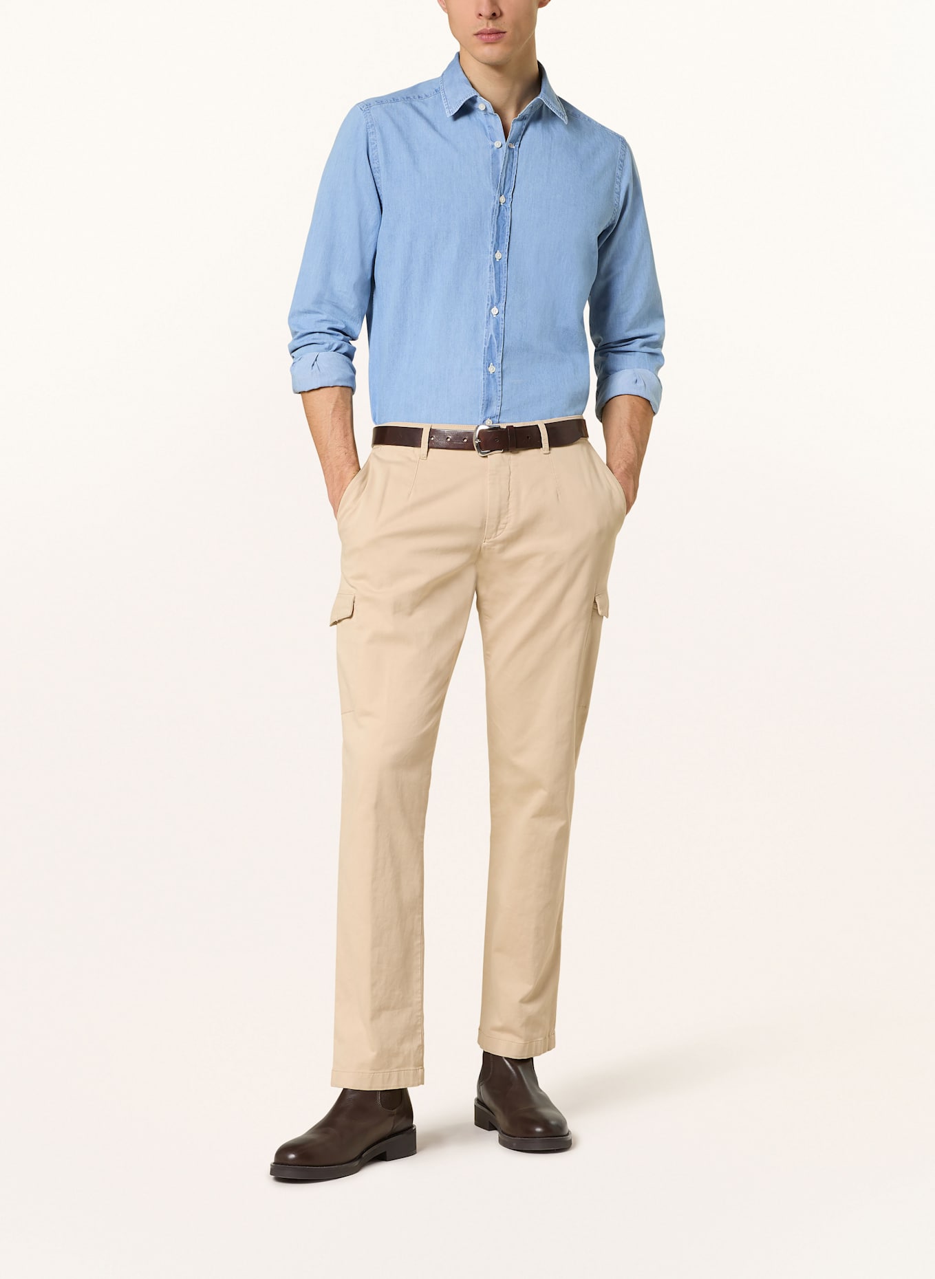 windsor. Shirt LAPO slim fit in denim look: LIGHT BLUE