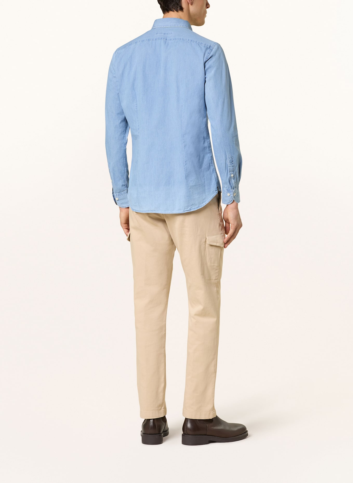 windsor. Shirt LAPO slim fit in denim look: LIGHT BLUE