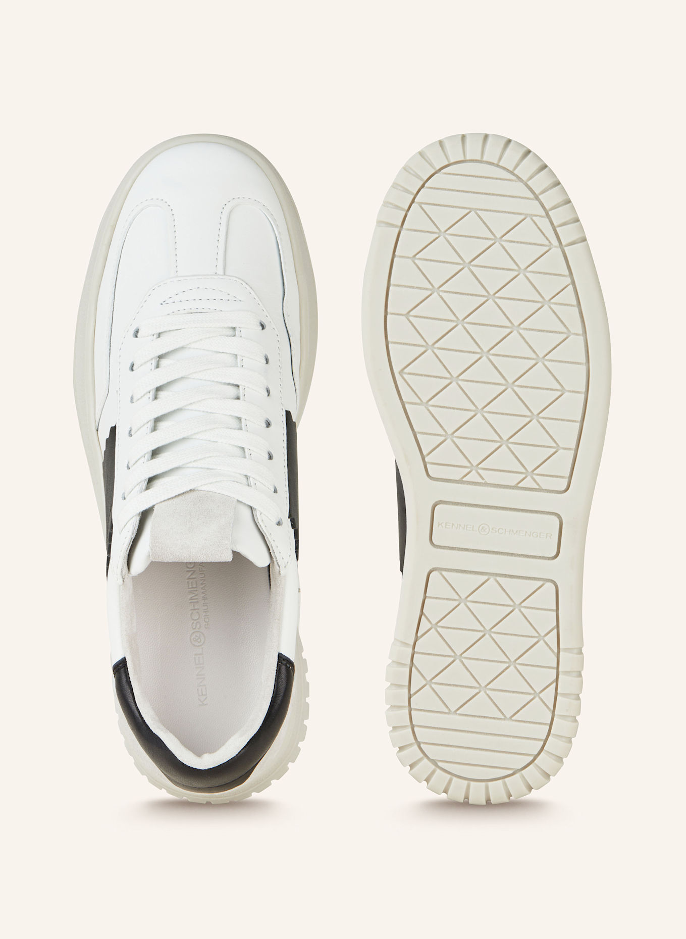 KENNEL & SCHMENGER Sneakersy GAZ: BIAŁY/ CZARNY
