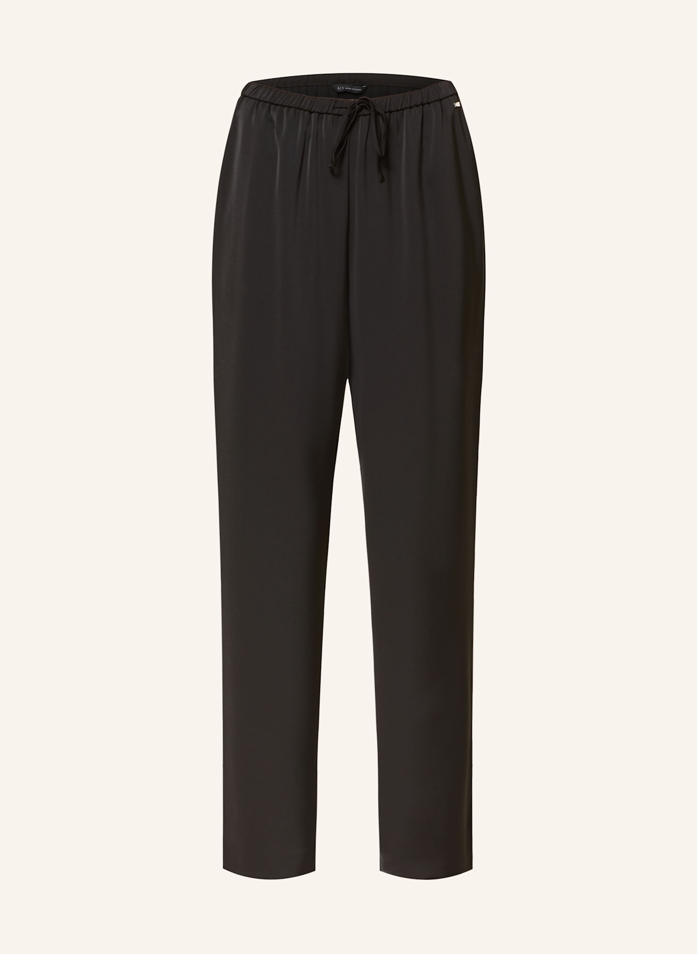 ARMANI EXCHANGE Spodnie marlena z satyny, Kolor: CZARNY (Obrazek 1)