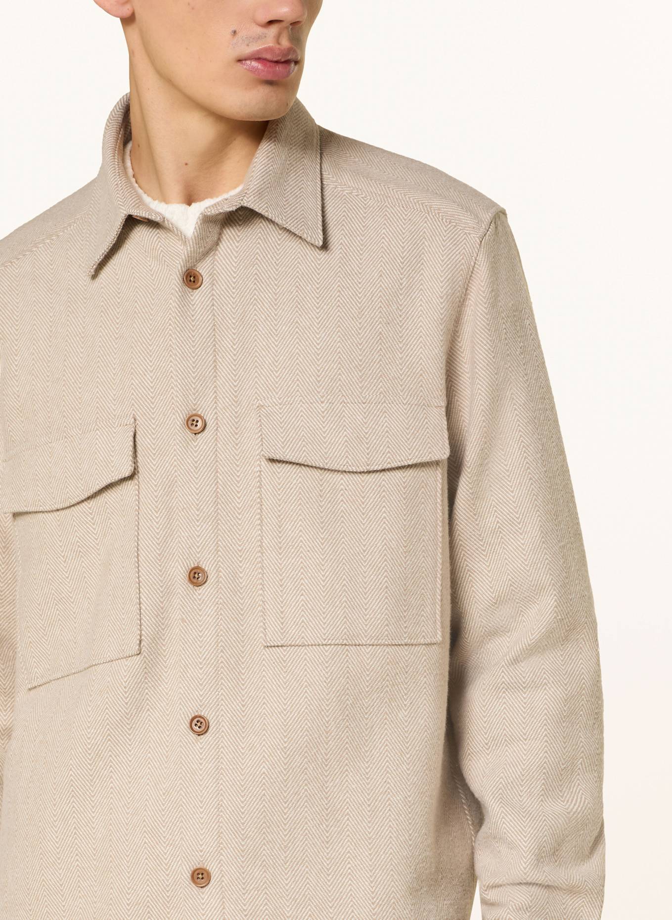 DRYKORN Flanell-Overjacket GUNRAY: BEIGE