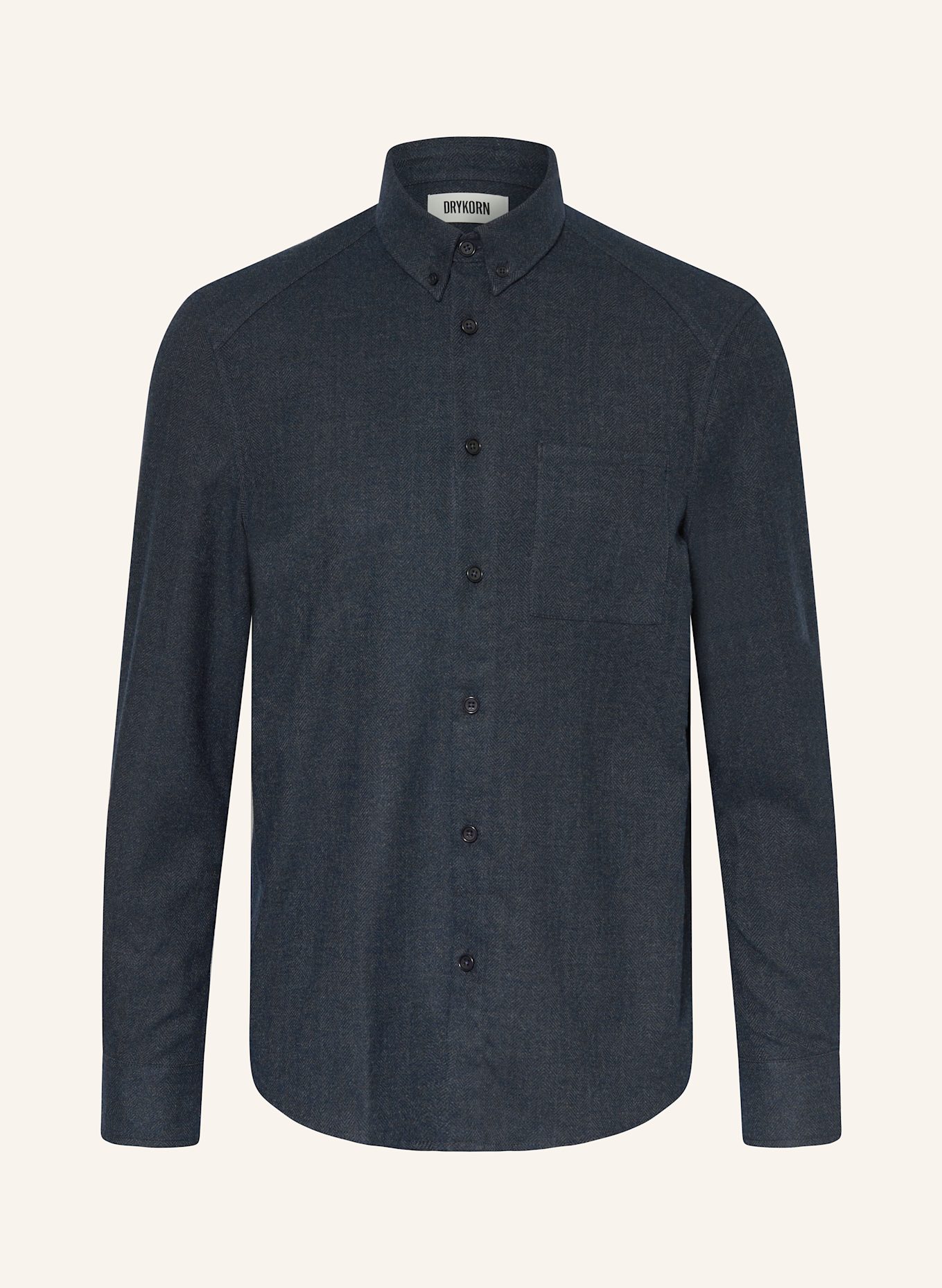 DRYKORN Flanellhemd LIET Regular Fit: DUNKELBLAU
