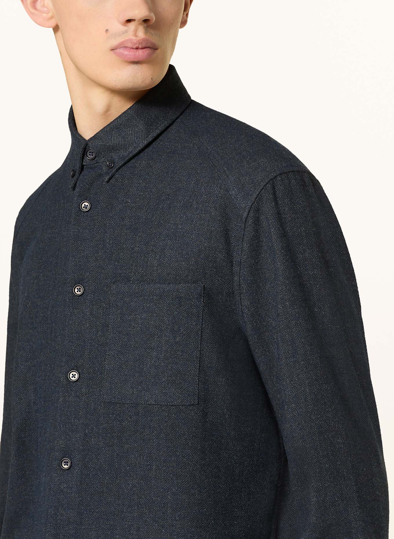 DRYKORN Flanellhemd LIET Regular Fit: DUNKELBLAU