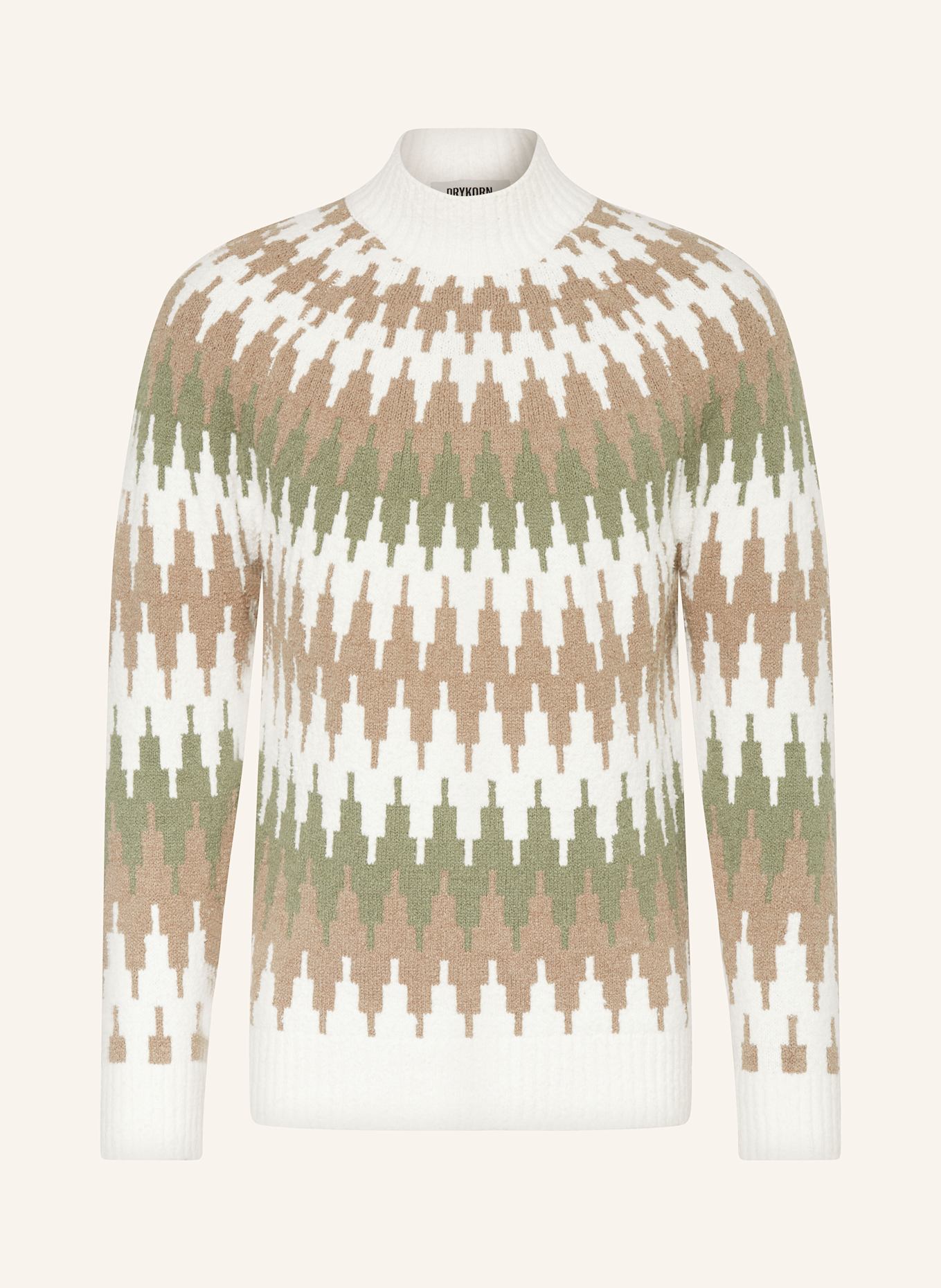 DRYKORN Pullover PIREO: WEISS/ GRÜN/ HELLBRAUN