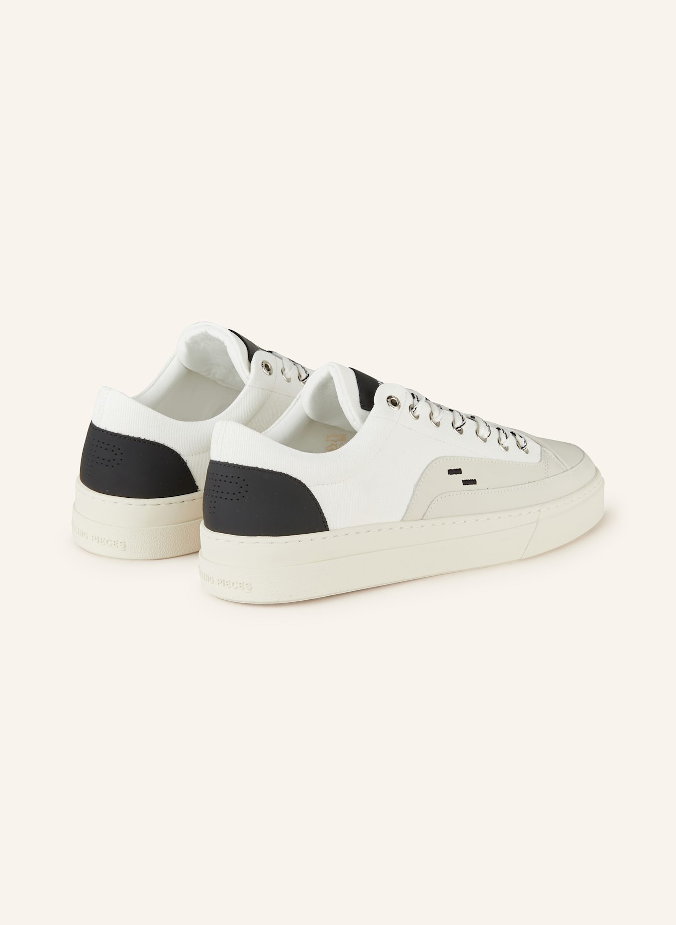 FILLING PIECES Sneaker RIVIERA LOW: WEISS/ HELLGRAU/ SCHWARZ