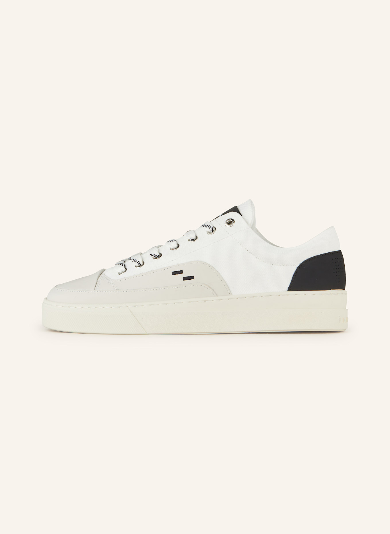 FILLING PIECES Sneaker RIVIERA LOW: WEISS/ HELLGRAU/ SCHWARZ