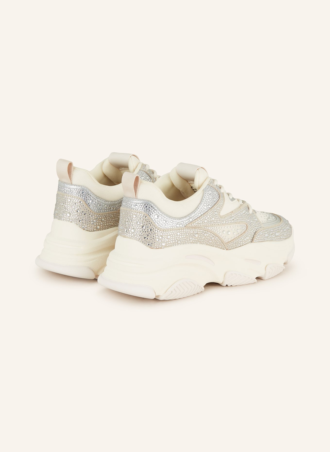 STEVE MADDEN Sneaker PRIVY mit Schmucksteinen: ECRU/ GRAU