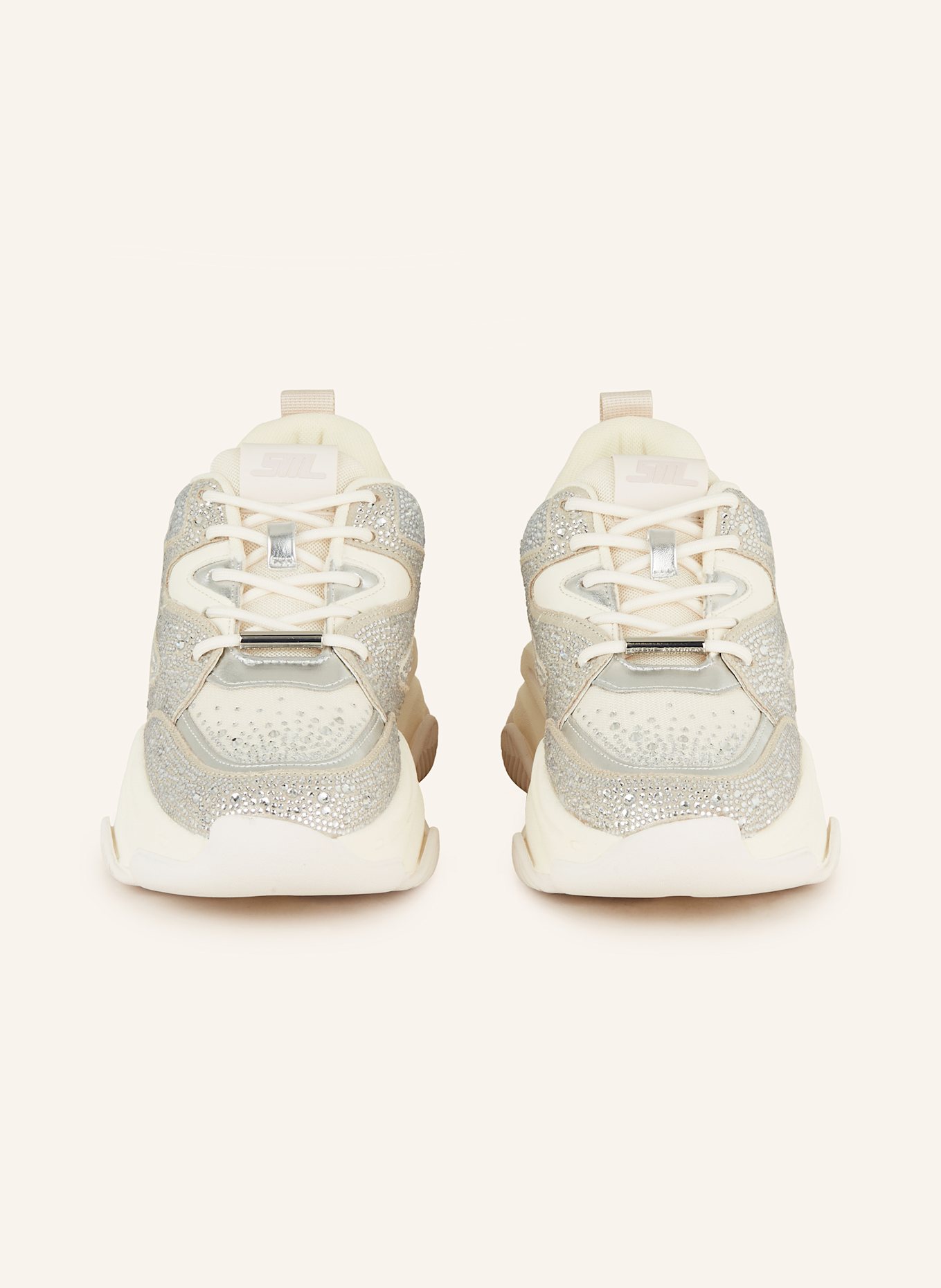 STEVE MADDEN Sneaker PRIVY mit Schmucksteinen: ECRU/ GRAU
