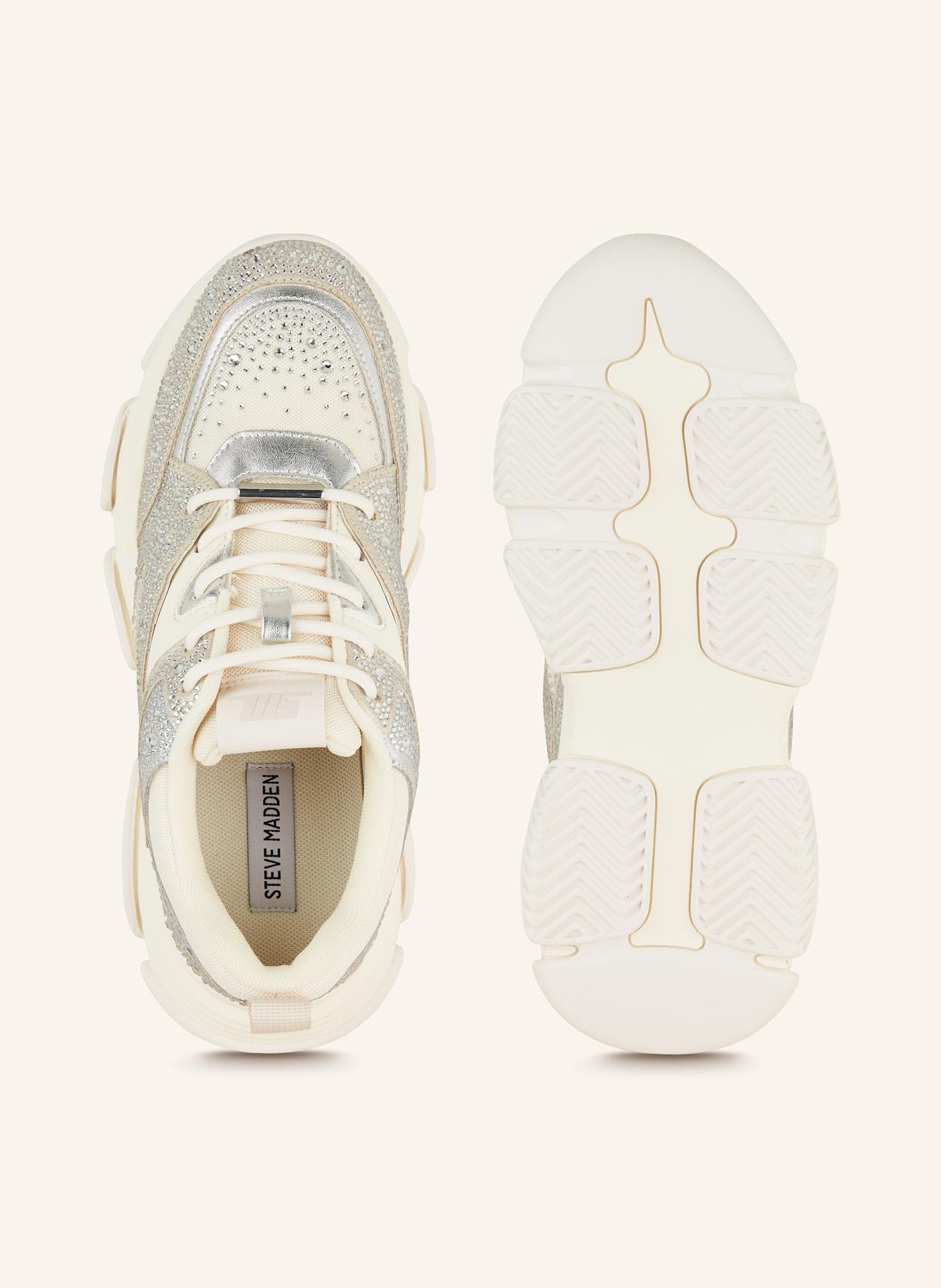 STEVE MADDEN Sneaker PRIVY mit Schmucksteinen: ECRU/ GRAU