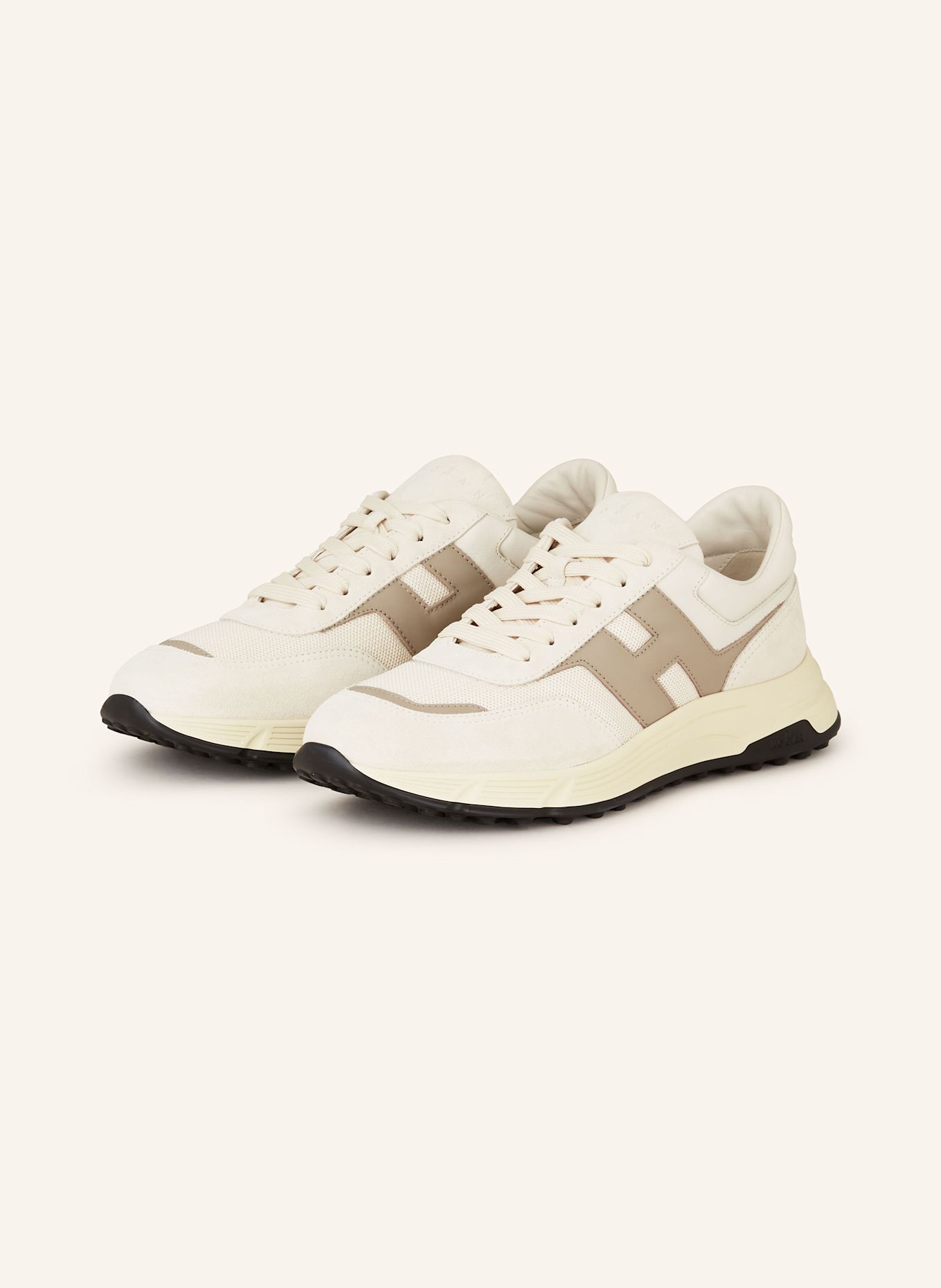 HOGAN Sneakersy HYPERLIGHT: KREMOWY/ ECRU/ SZAROBRĄZOWY