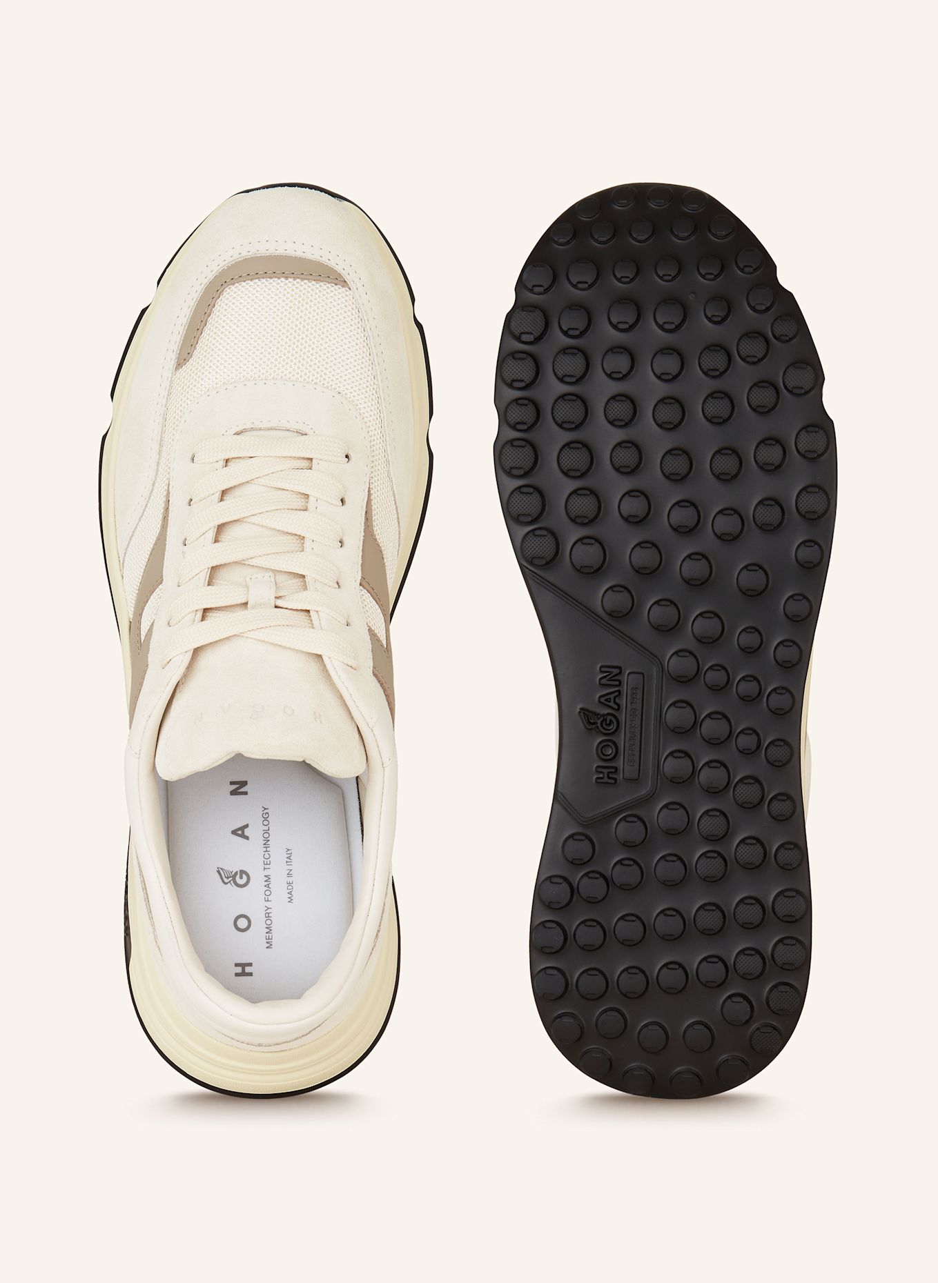 HOGAN Sneakersy HYPERLIGHT: KREMOWY/ ECRU/ SZAROBRĄZOWY