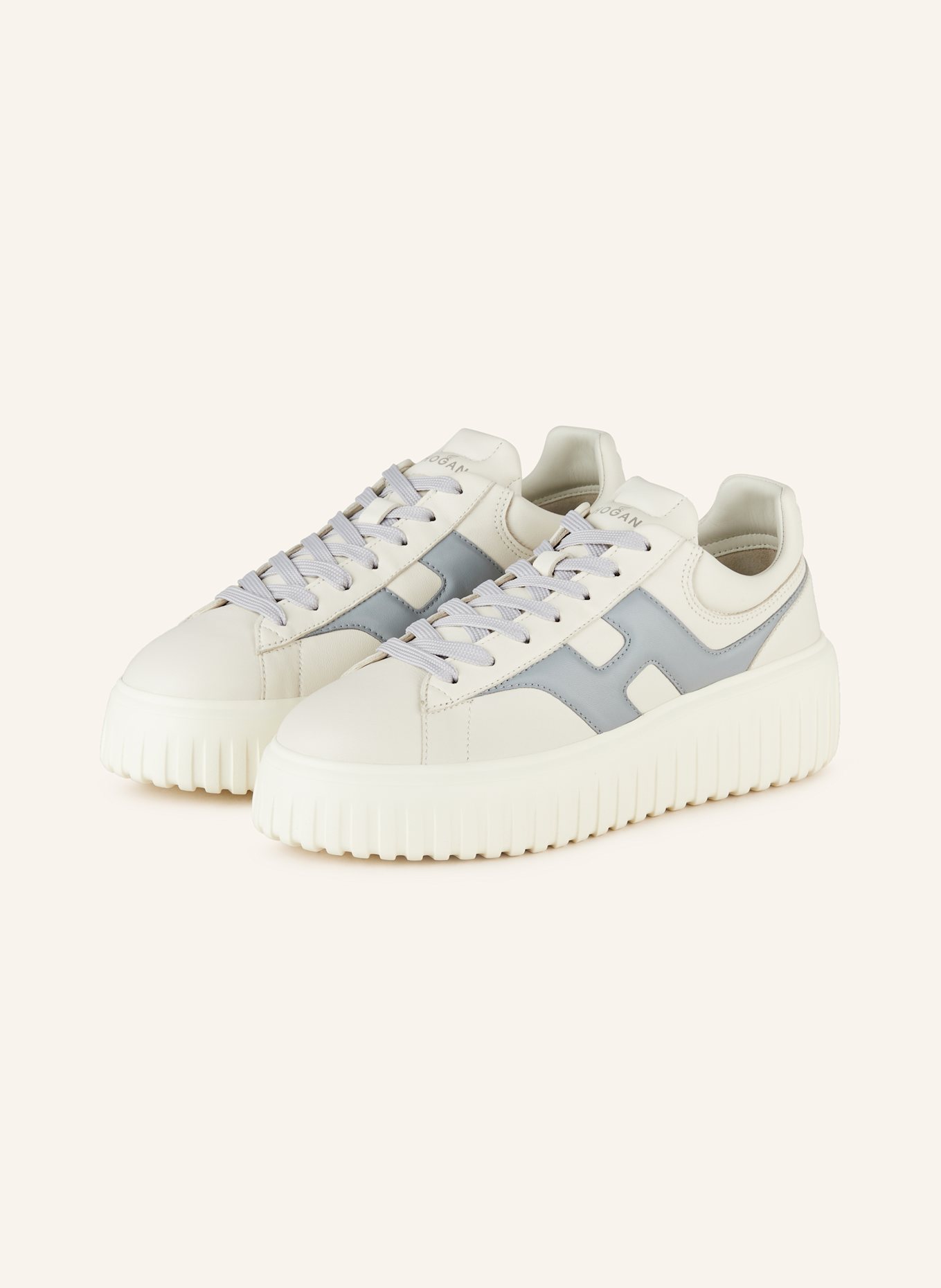 HOGAN Sneakersy H-STRIPES: BIAŁY/ SZARONIEBIESKI