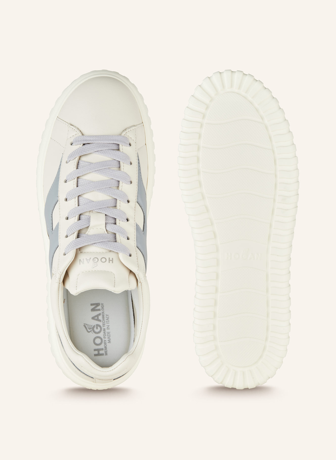 HOGAN Sneakersy H-STRIPES: BIAŁY/ SZARONIEBIESKI