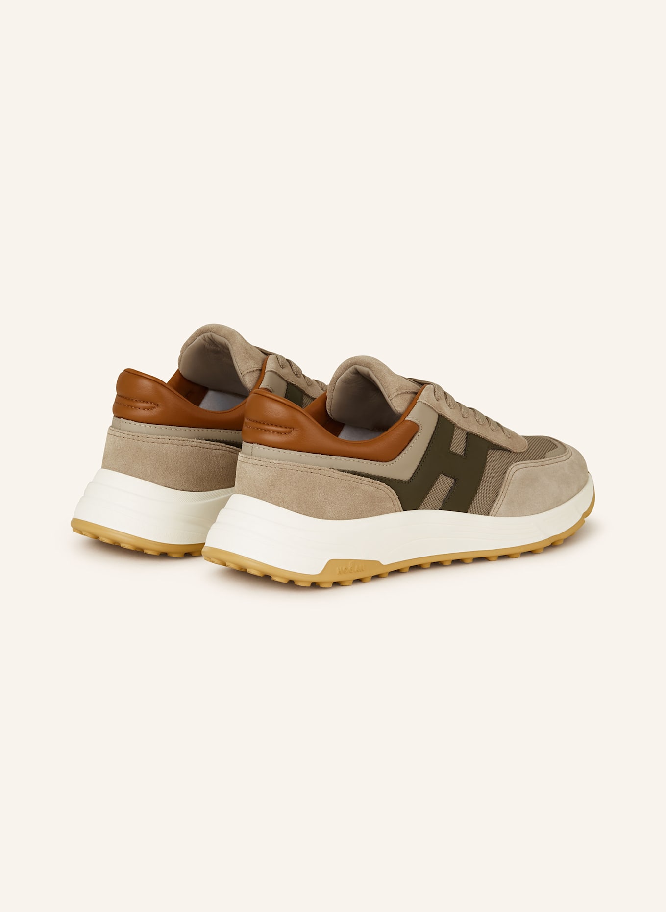 HOGAN Sneakersy ALLAC NUOVA: BEŻOWY/ KHAKI/ BRĄZOWY