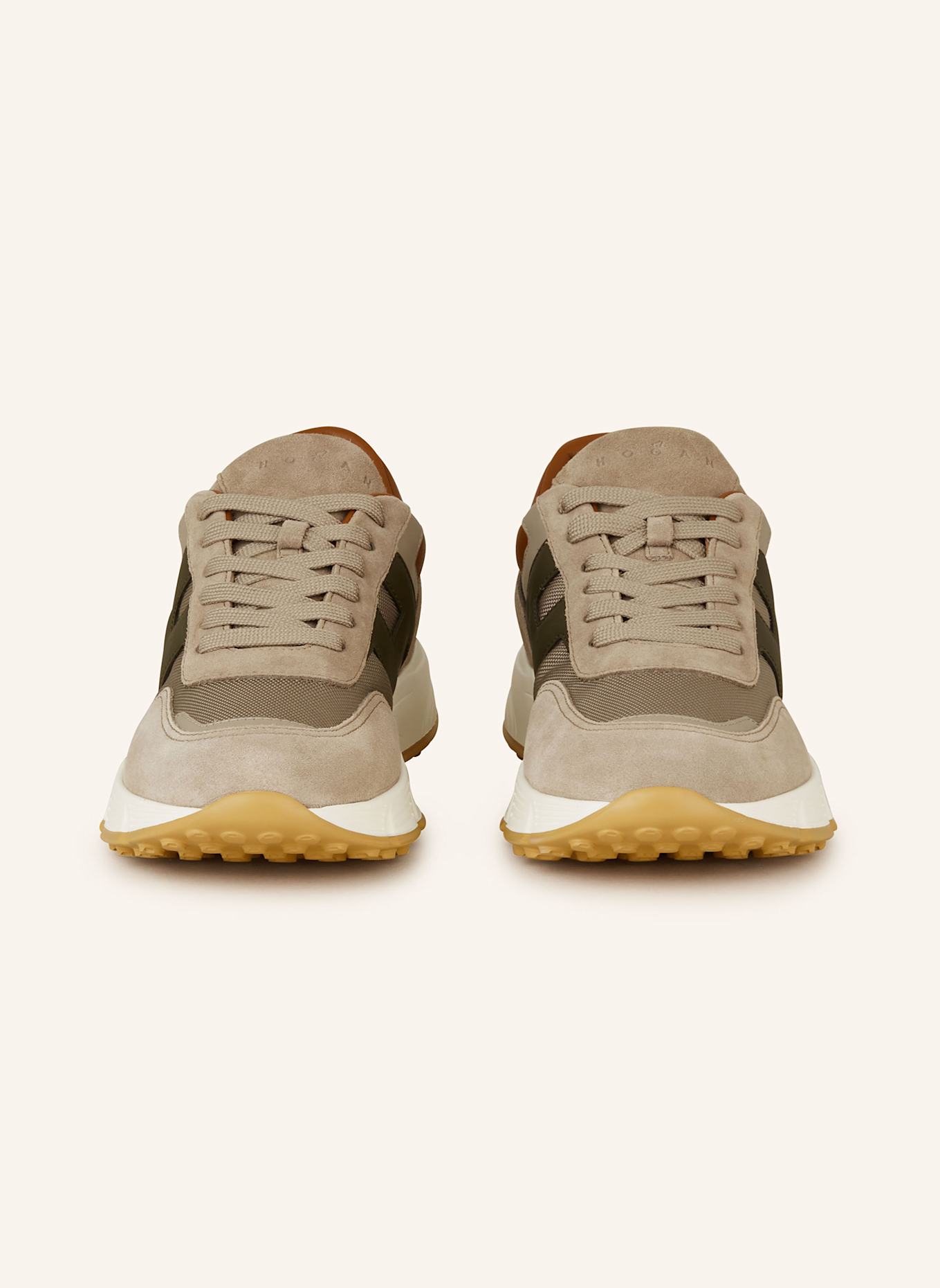 HOGAN Sneakersy ALLAC NUOVA: BEŻOWY/ KHAKI/ BRĄZOWY