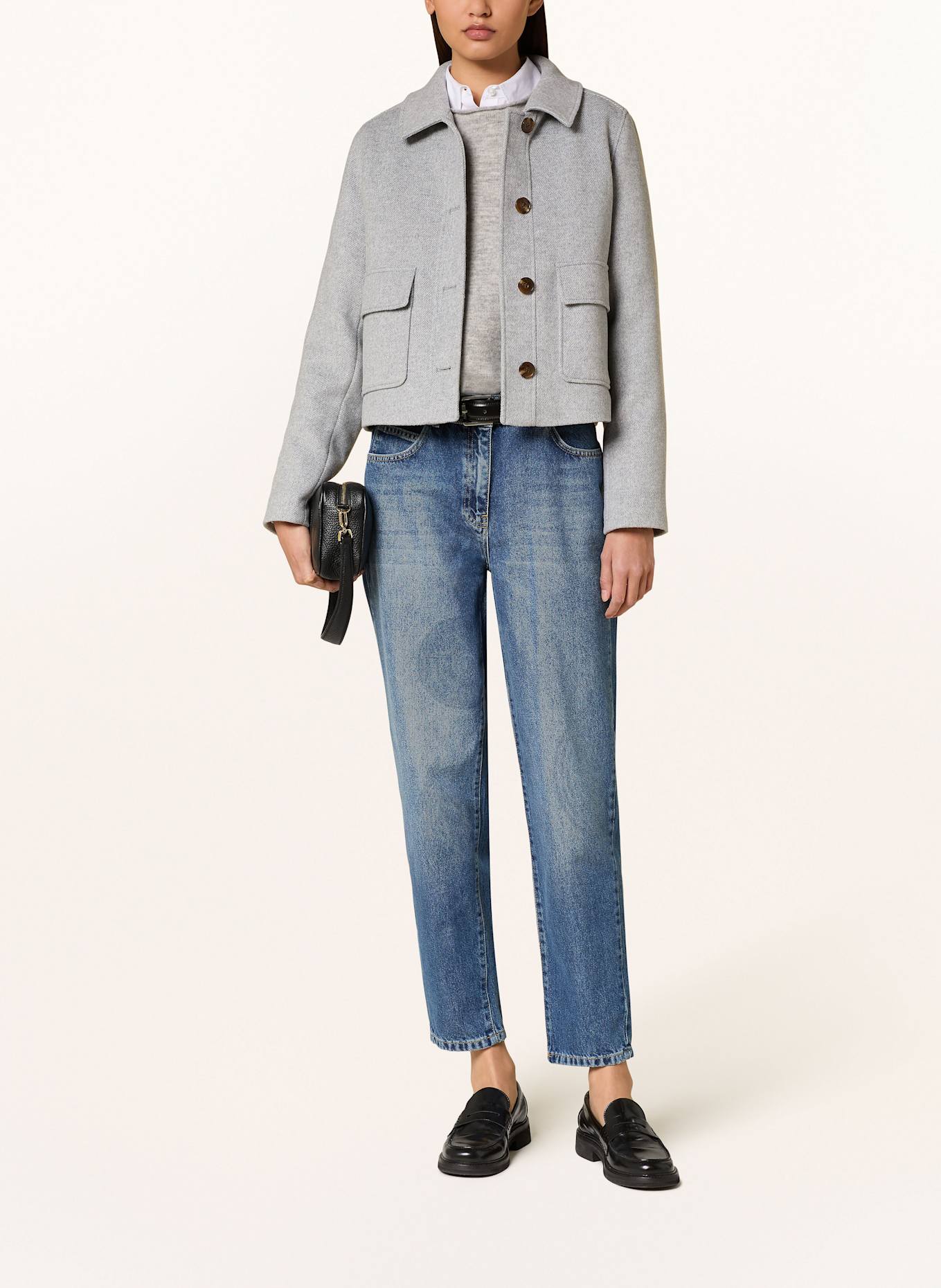 MORE & MORE Alexis jeans, Color: 0962 Urban Bliss Longline-Shorts in mittelblauer Waschung mit hohem Bund und Zierrissen (Image 2)