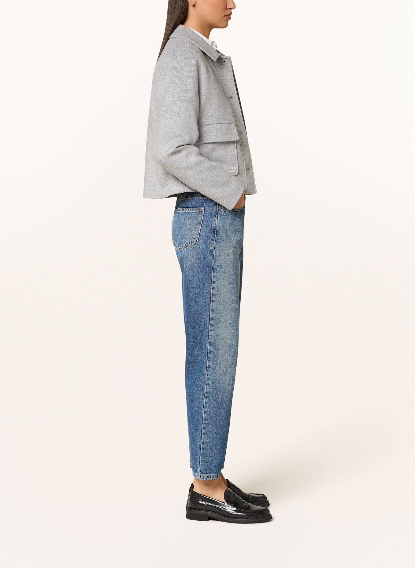 MORE & MORE Alexis jeans, Color: 0962 Urban Bliss Longline-Shorts in mittelblauer Waschung mit hohem Bund und Zierrissen (Image 4)