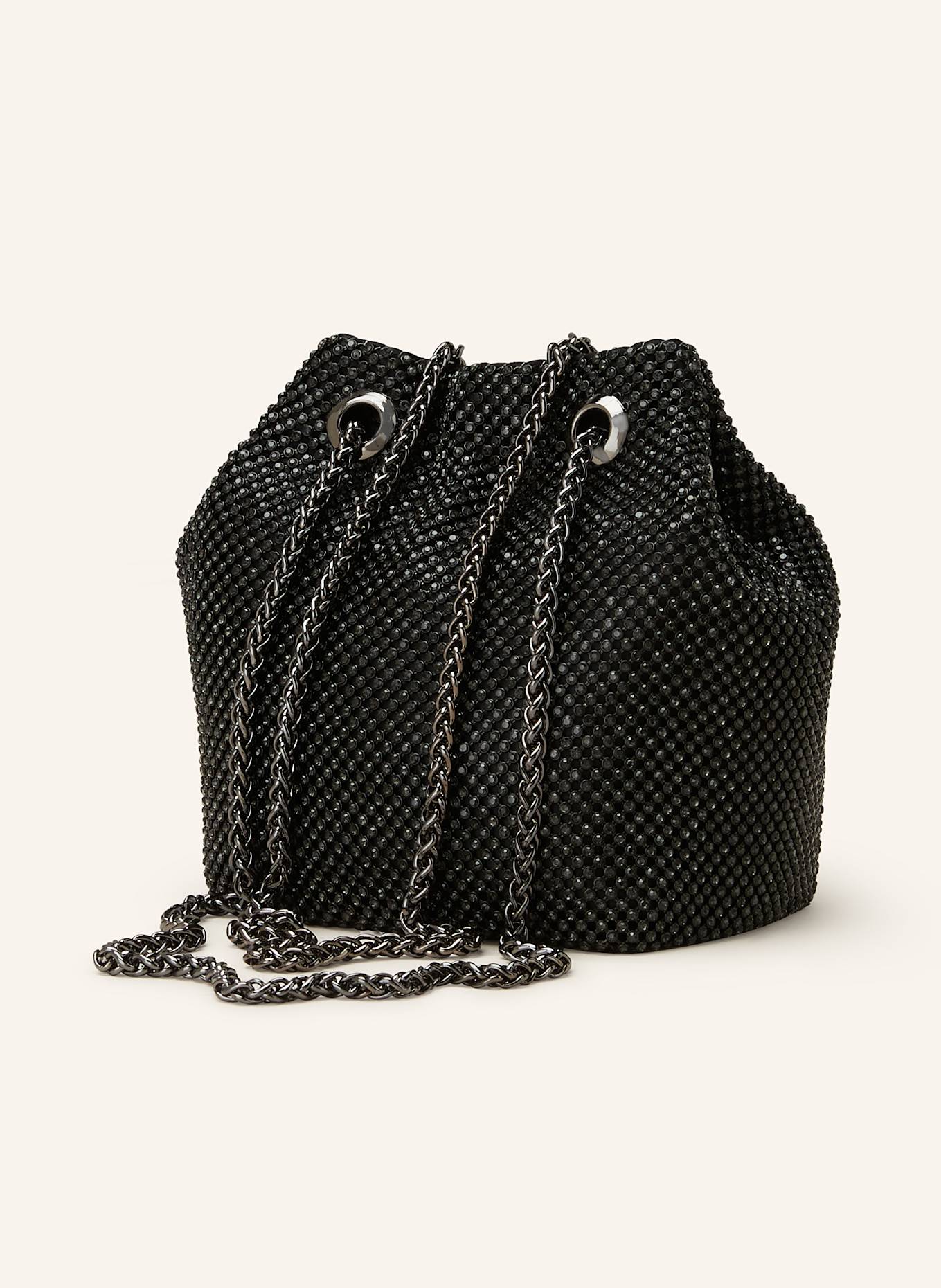 GUESS Umhängetasche ZALINA mit Schmucksteinen: SCHWARZ