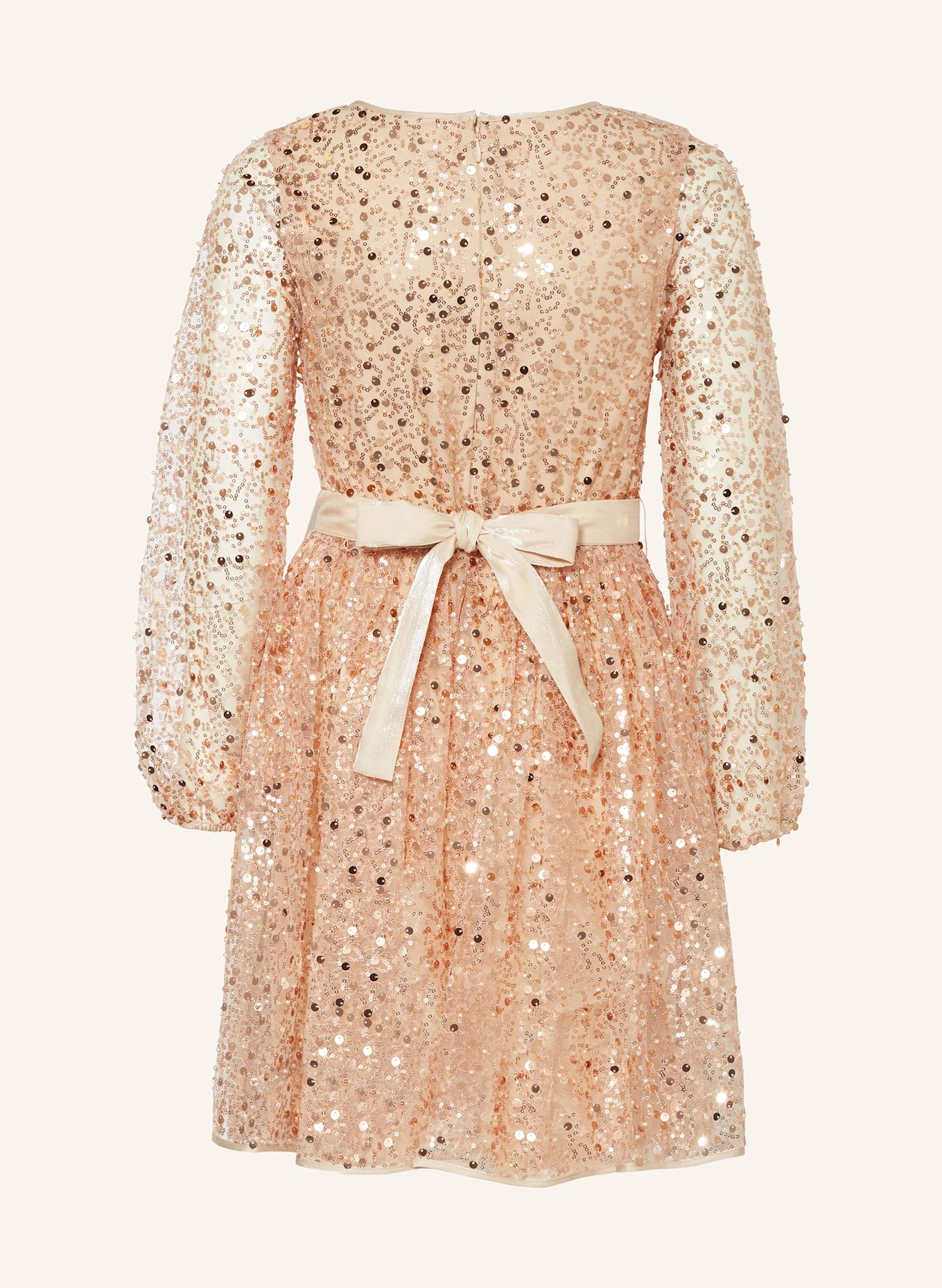 GUESS Koktejlové šaty CEREMONY ze síťoviny: TMAVĚ ORANŽOVÁ