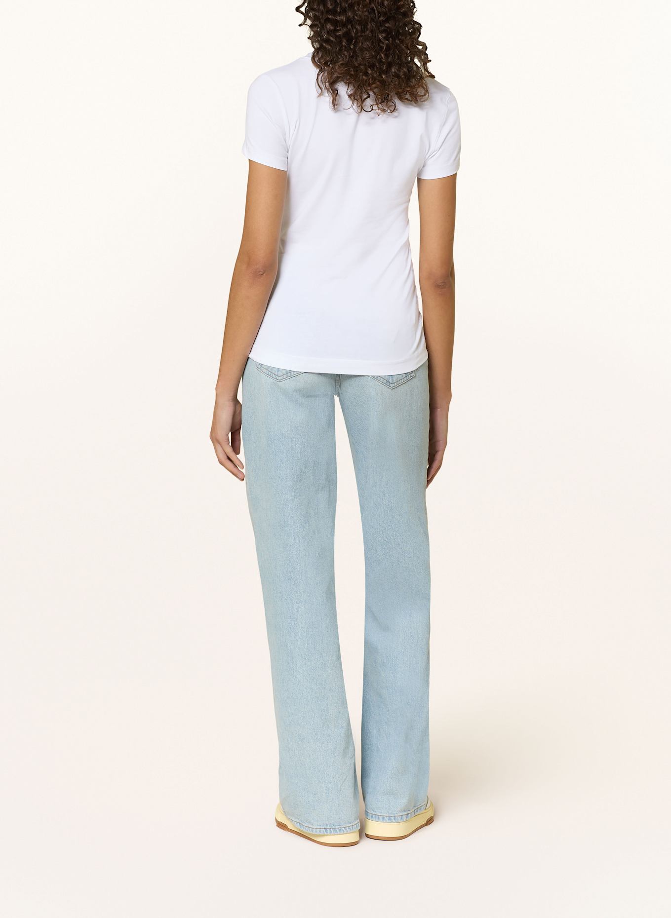 GUESS T-shirt with decorative gems: WHITE/ SILVER