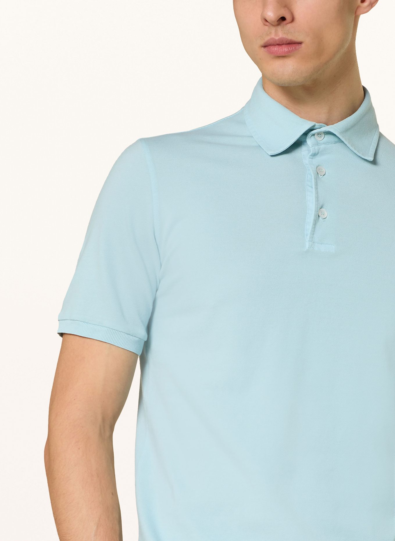 FEDELI Piqué-Poloshirt: HELLBLAU