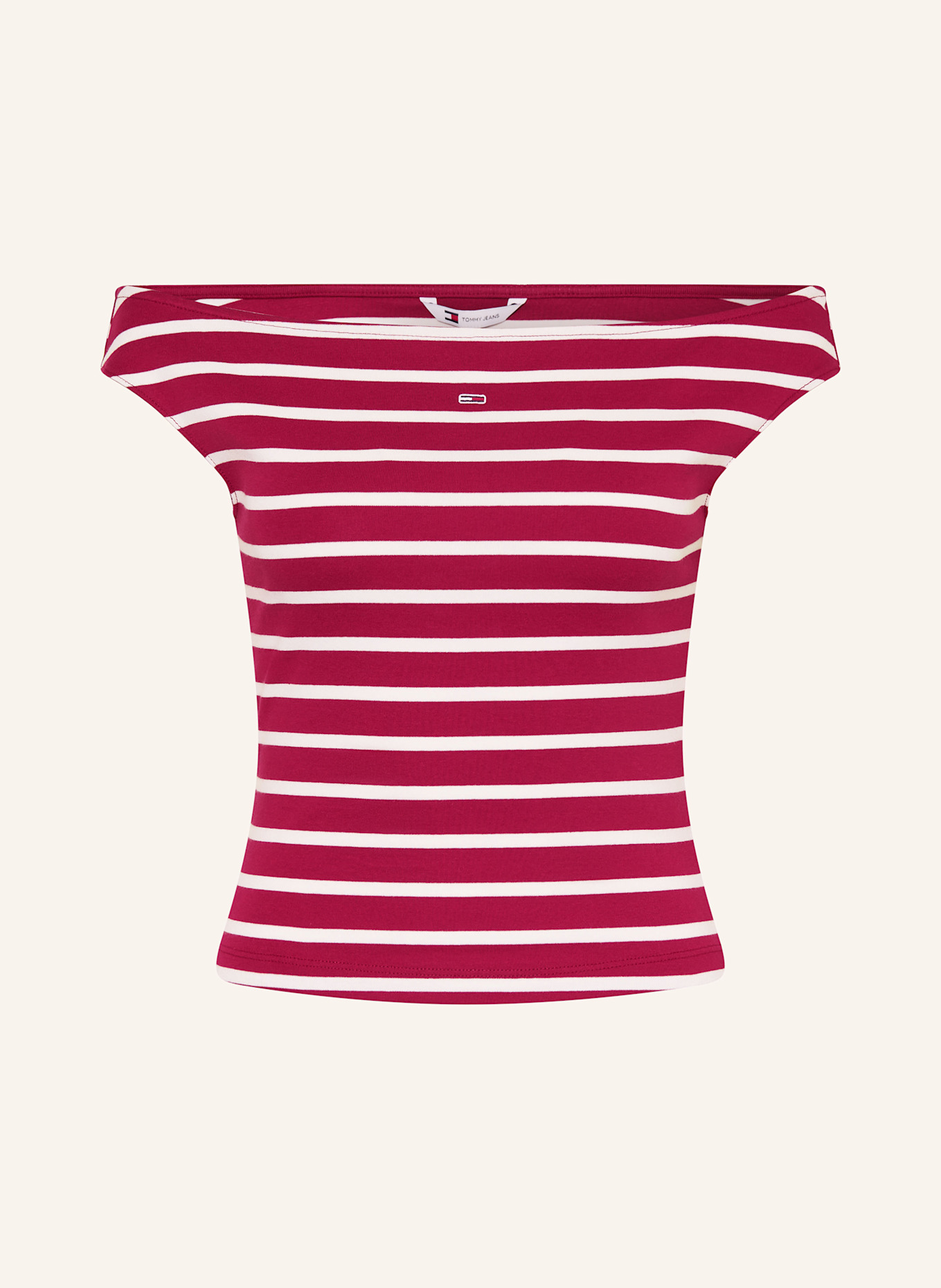 TOMMY JEANS Top: DUNKELROT/ WEISS