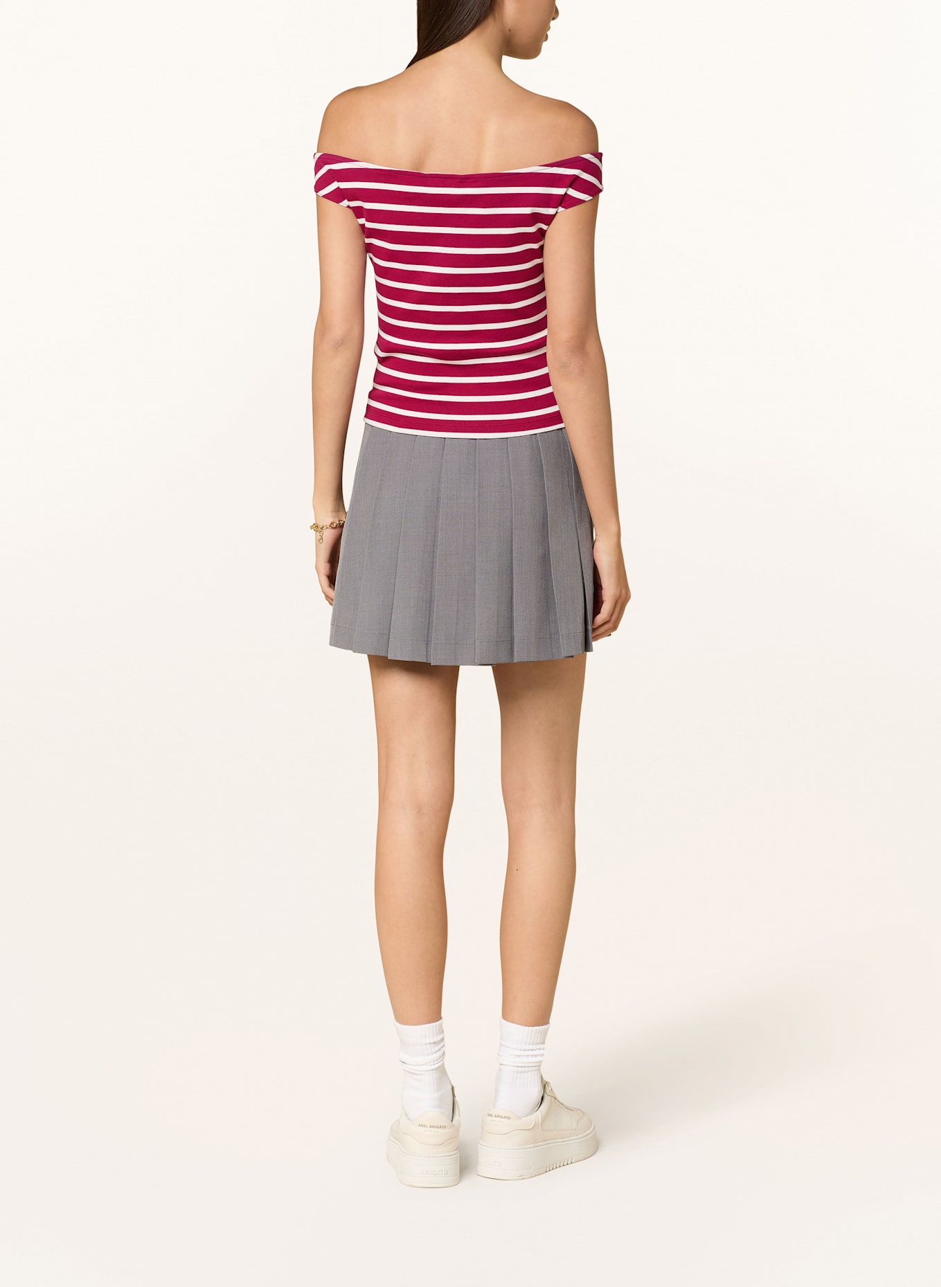 TOMMY JEANS Top: DUNKELROT/ WEISS