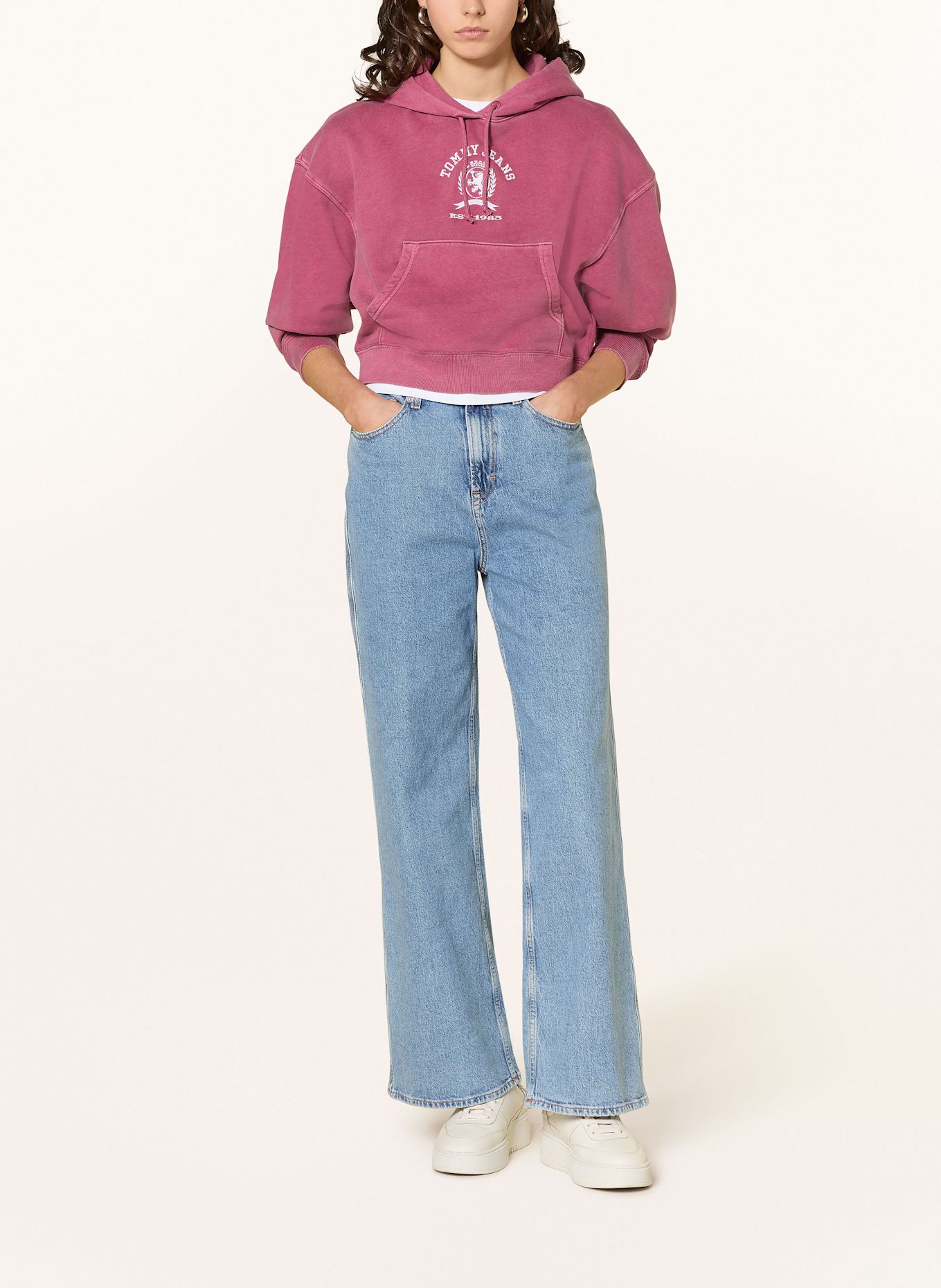 TOMMY JEANS Cropped hoodie: FUCHSIA