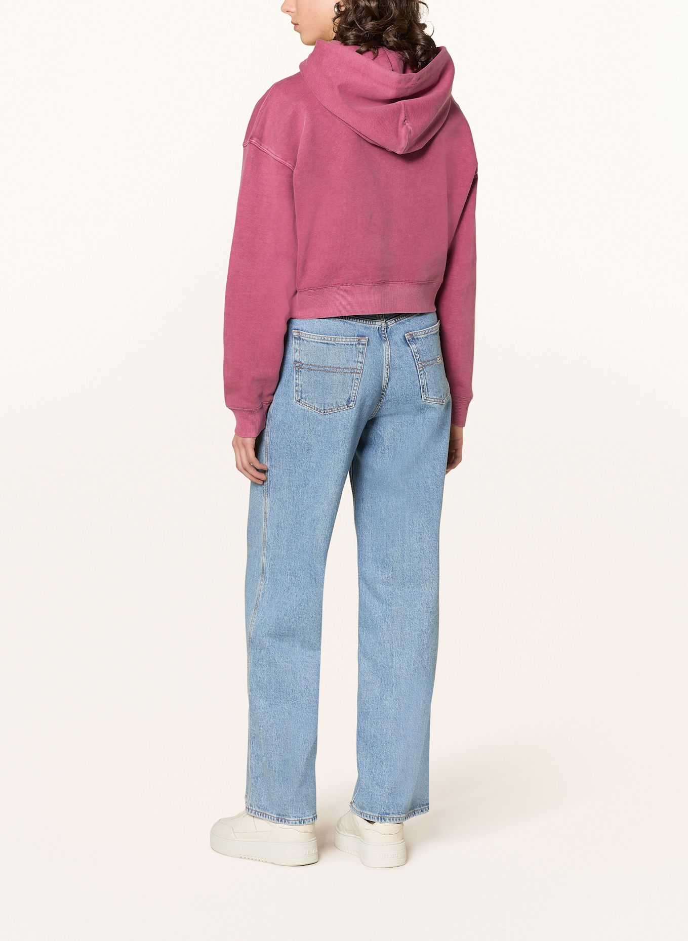 TOMMY JEANS Cropped hoodie: FUCHSIA