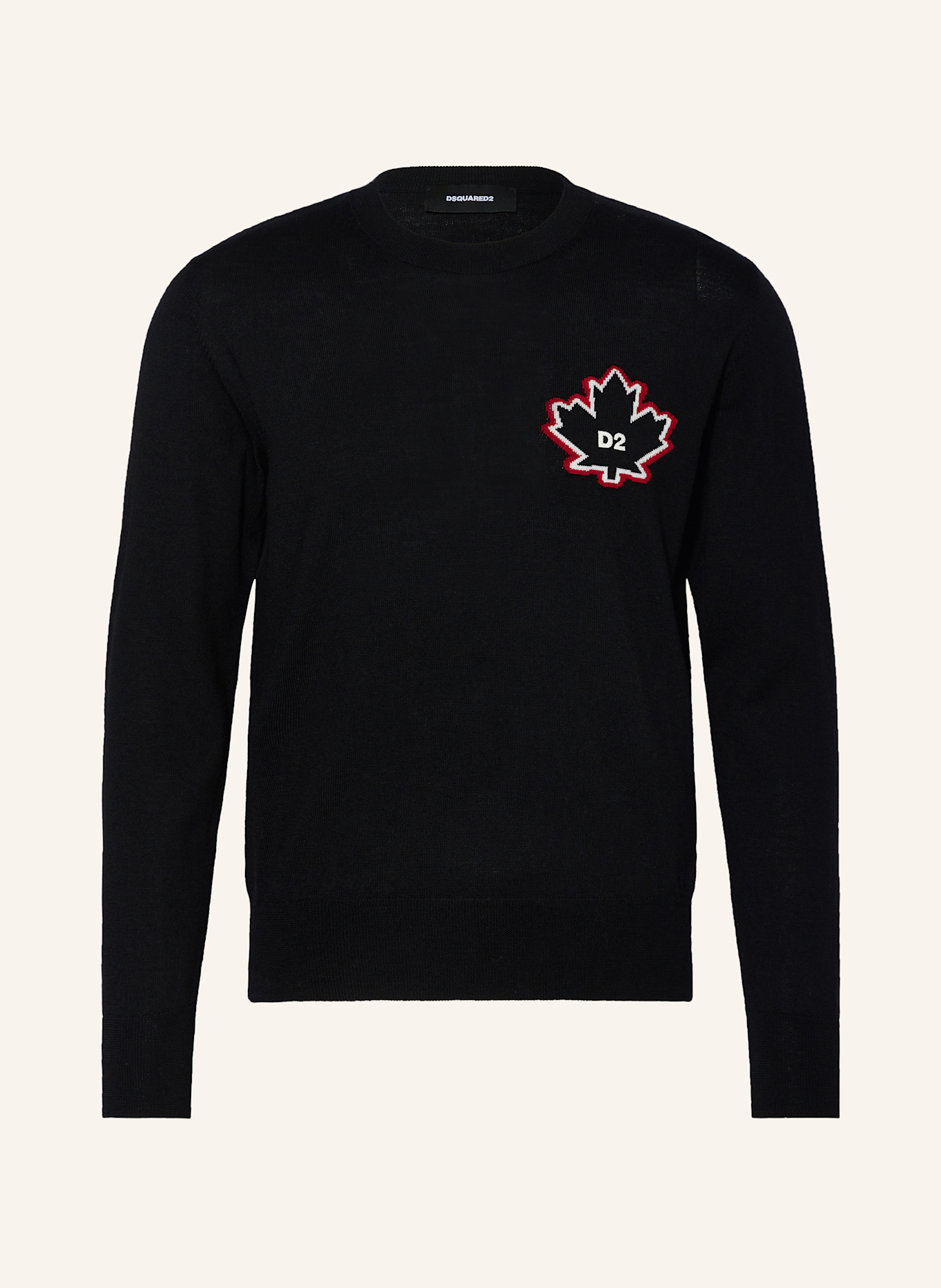 DSQUARED2 Pullover D2 LEAF: SCHWARZ