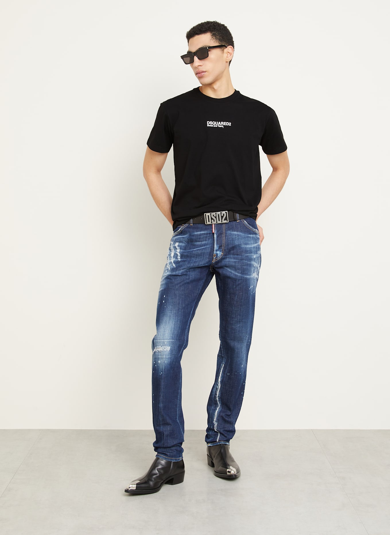 DSQUARED2 T-Shirt COOL FIT: SCHWARZ/ WEISS