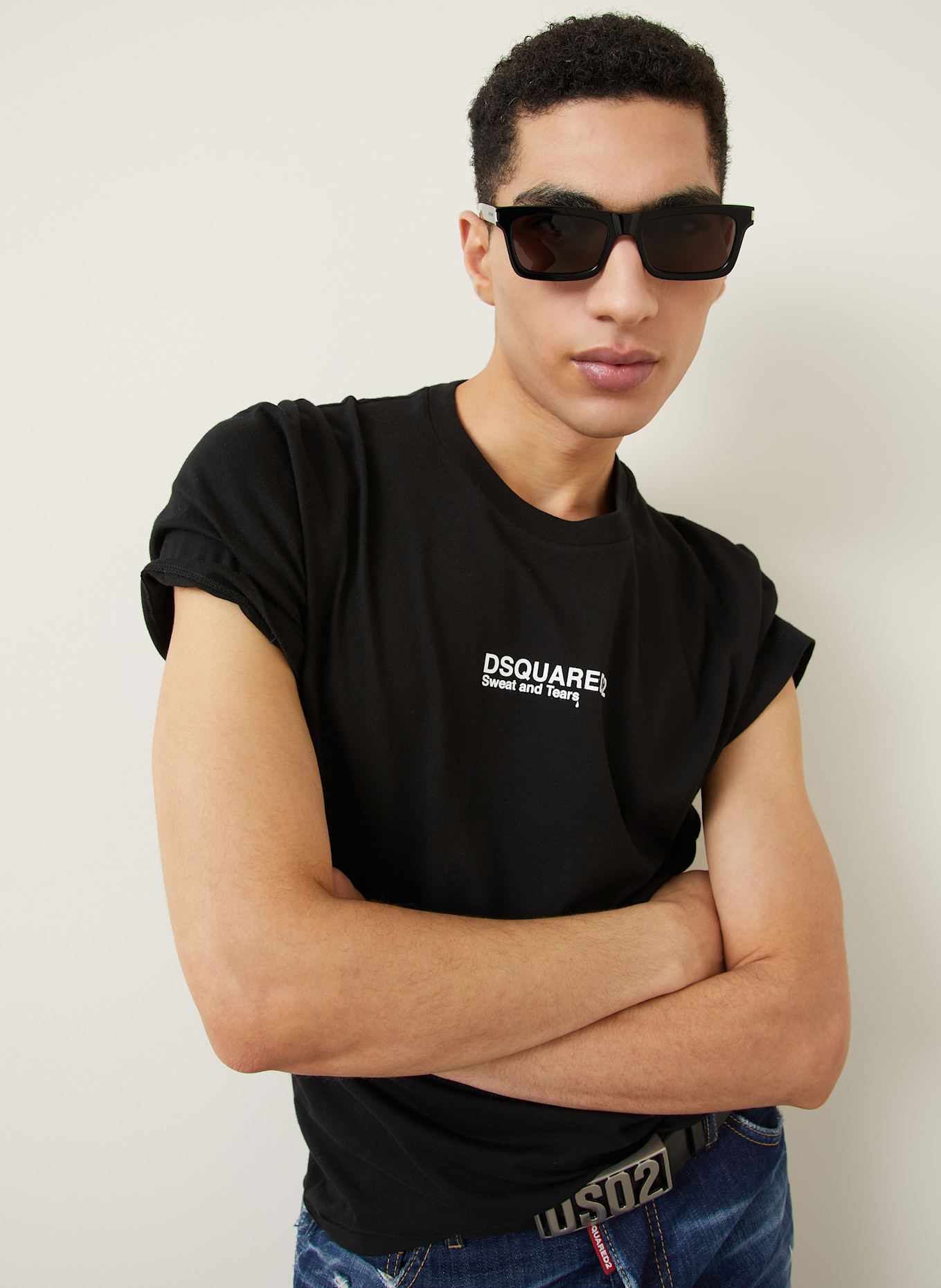 DSQUARED2 T-Shirt COOL FIT: SCHWARZ/ WEISS