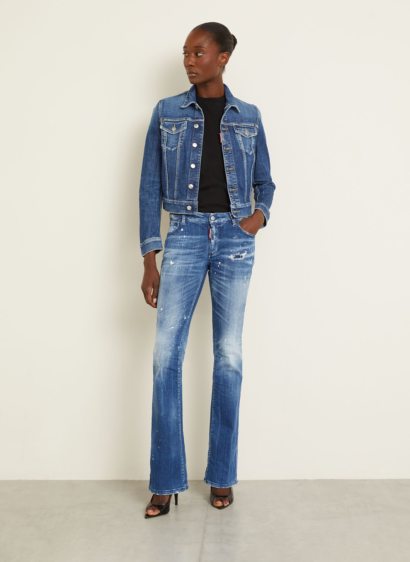 DSQUARED2 Flared Jeans FILO: 470 NAVY BLUE