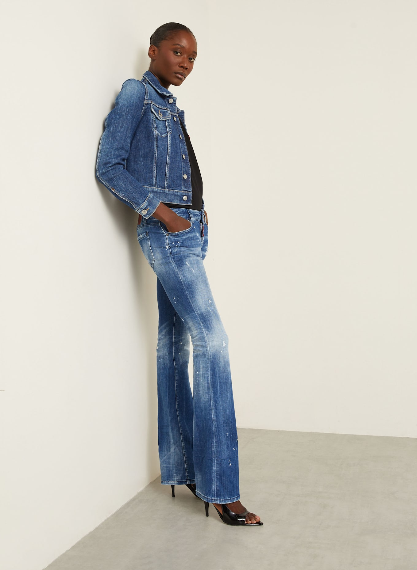 DSQUARED2 Flared Jeans FILO: 470 NAVY BLUE